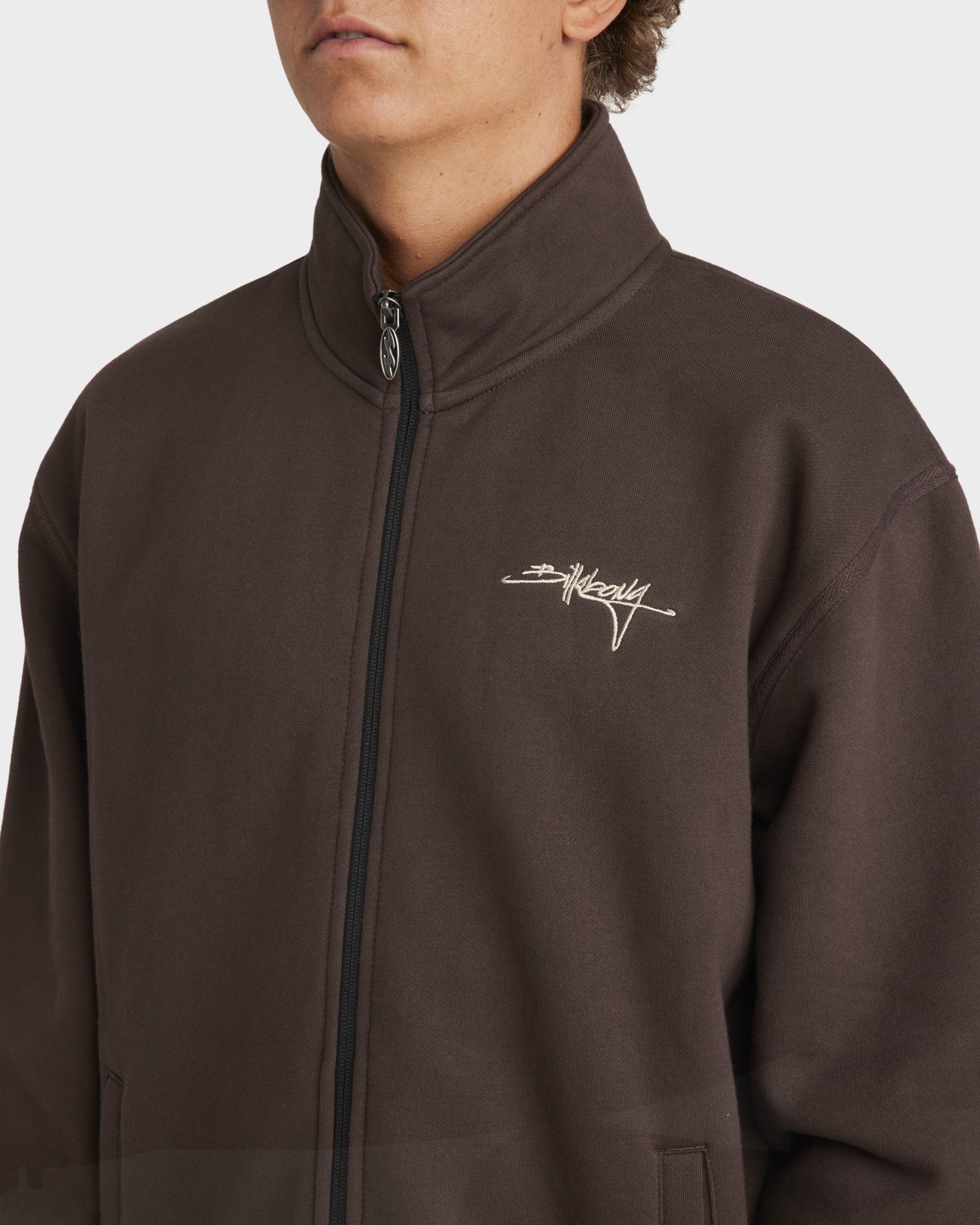 Mens Script Zip Up Hoodie
