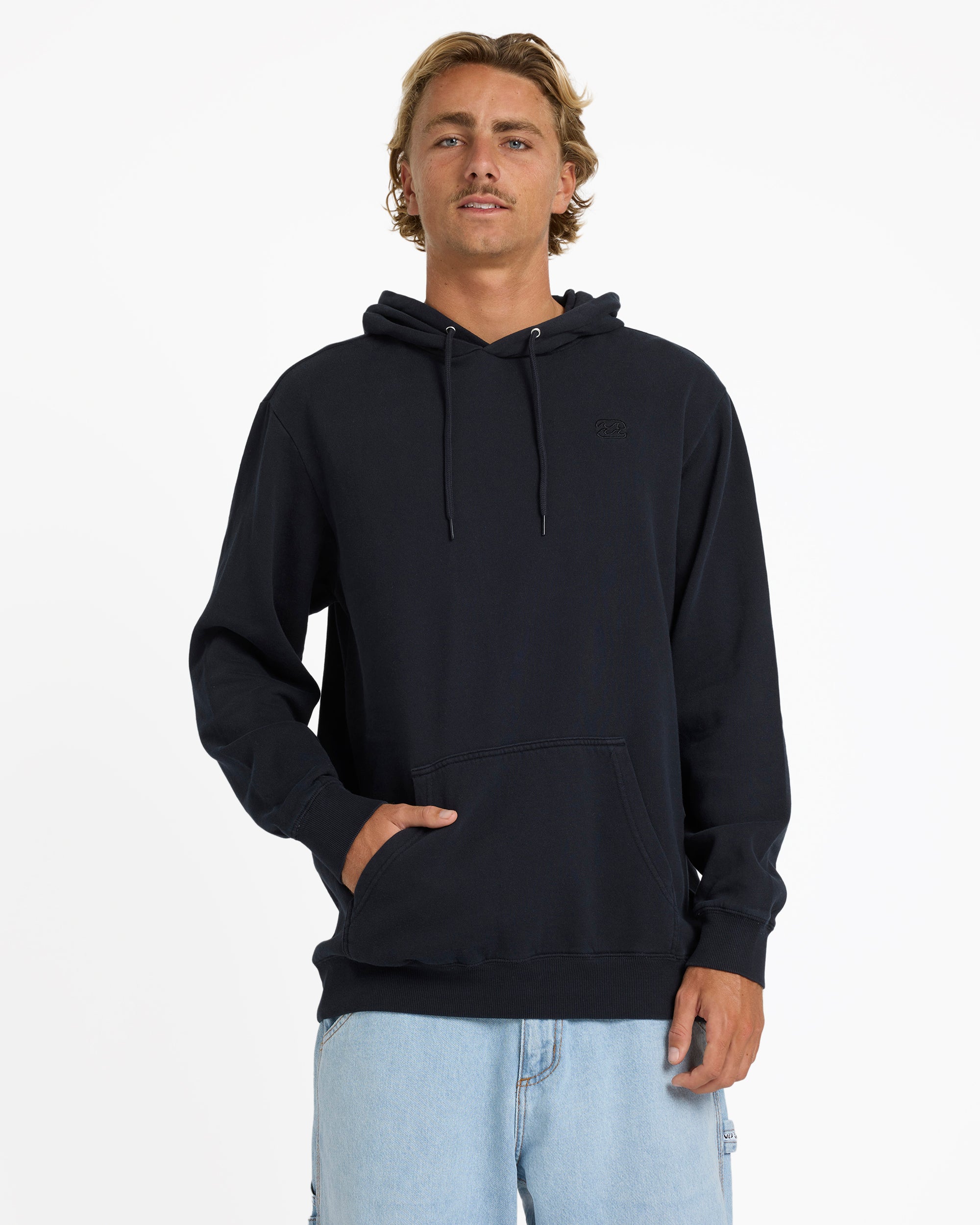 Mens Premium Wave Washed Pullover Hoodie