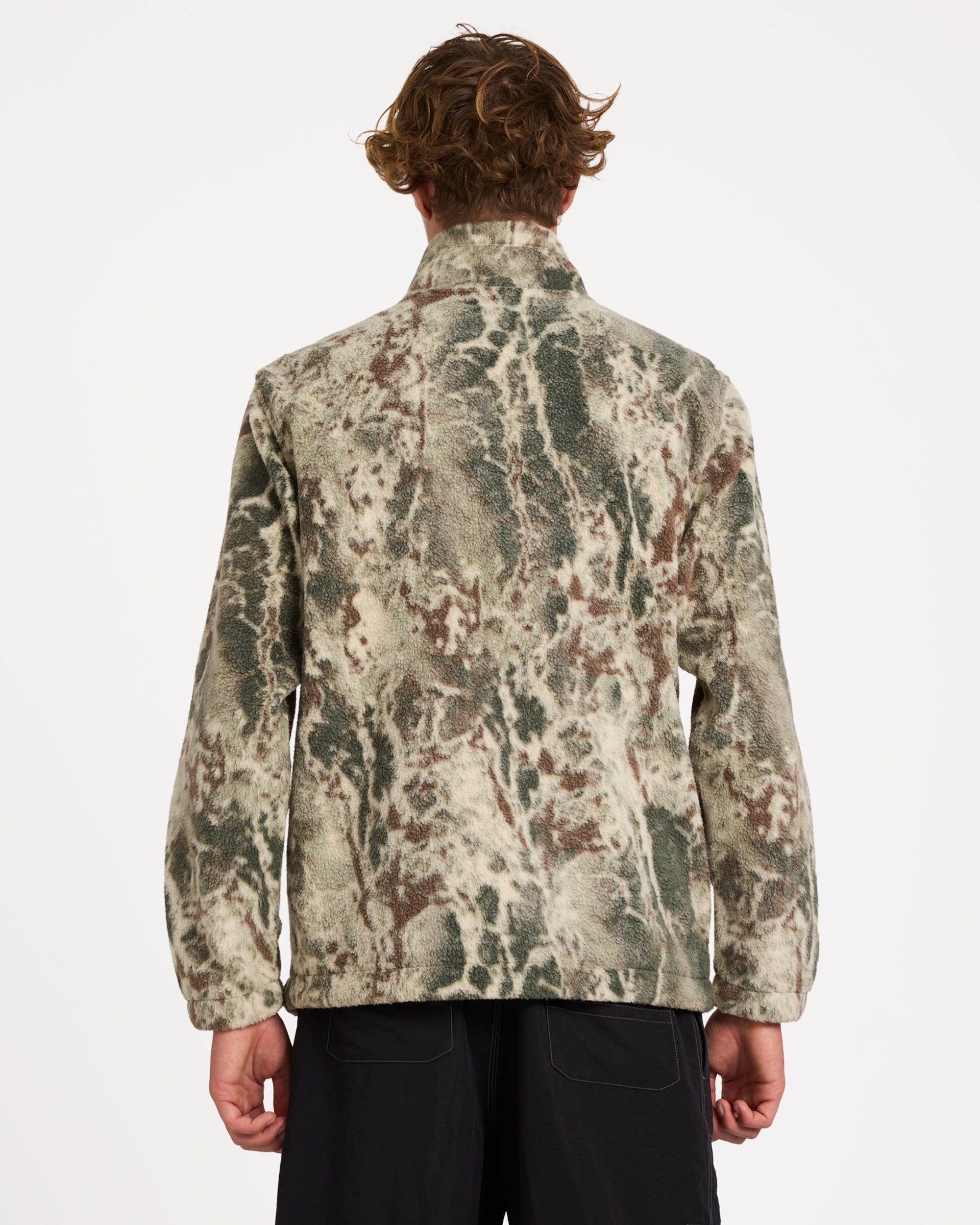 Mens Boundary Mock Zip Up Fleece Jacket