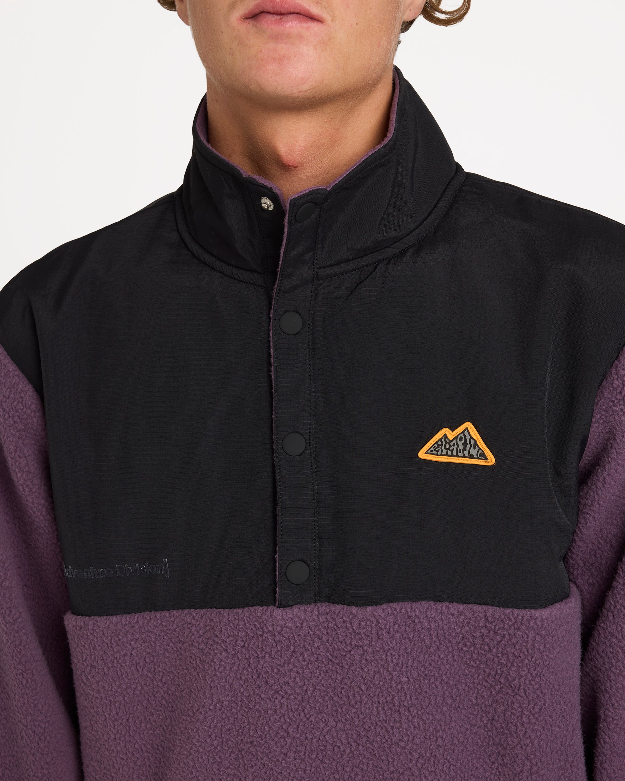 Mens Boundary Mock Snap Fleece Jumper