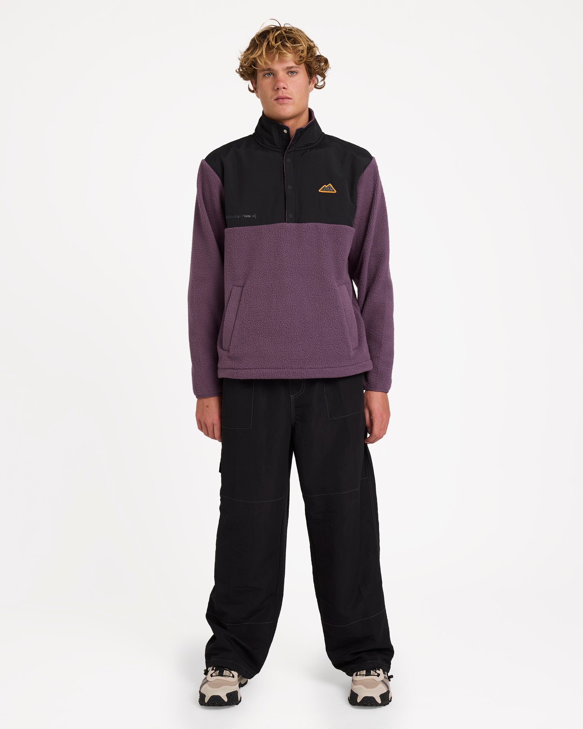 Mens Boundary Mock Snap Fleece Jumper