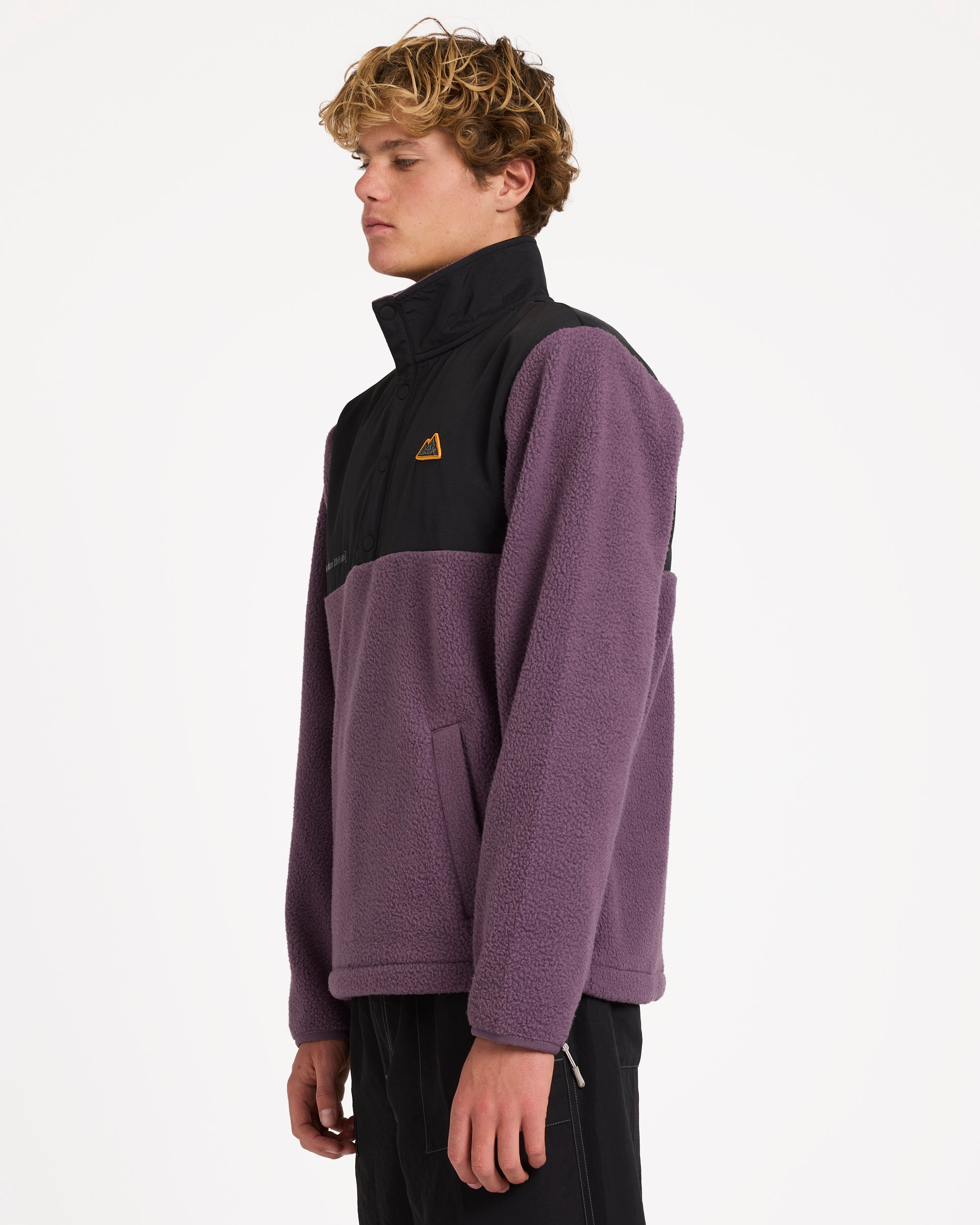 Mens Boundary Mock Snap Fleece Jumper