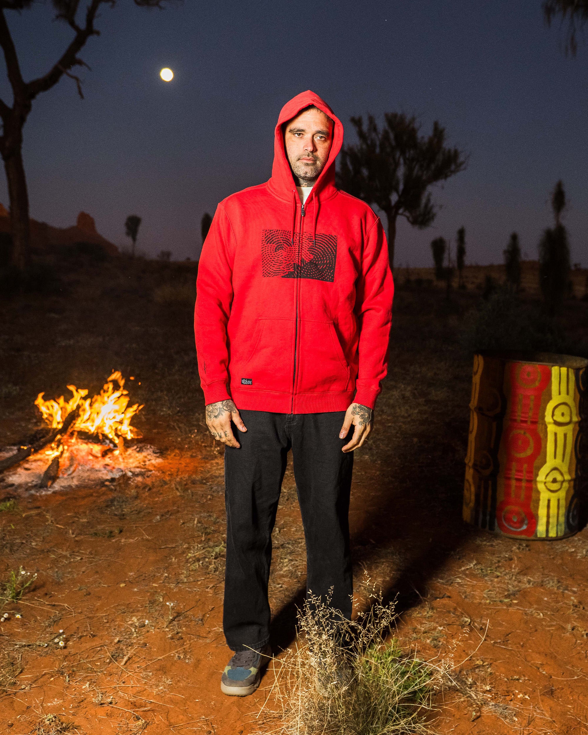 Mens Otis Canvas Zip Up Hoodie