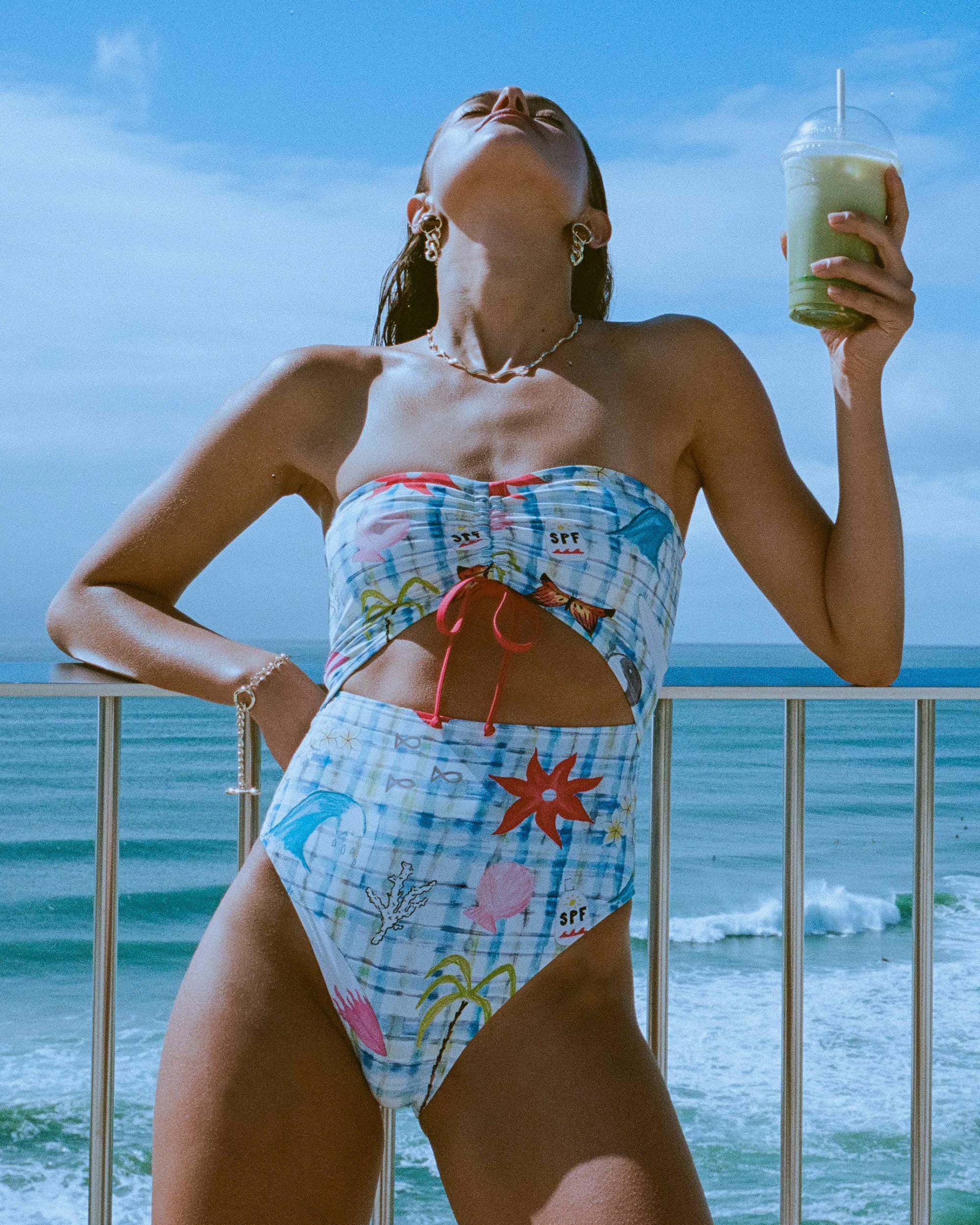 Womens Lottie Hall Summer Bandeau One Piece Swimsuit