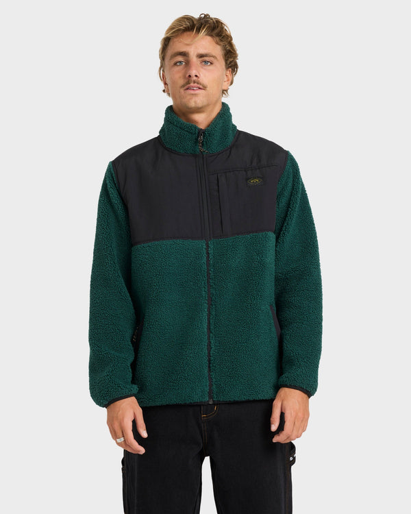 Mens Boundary Summit Mock Neck Zip Up Fleece Jacket