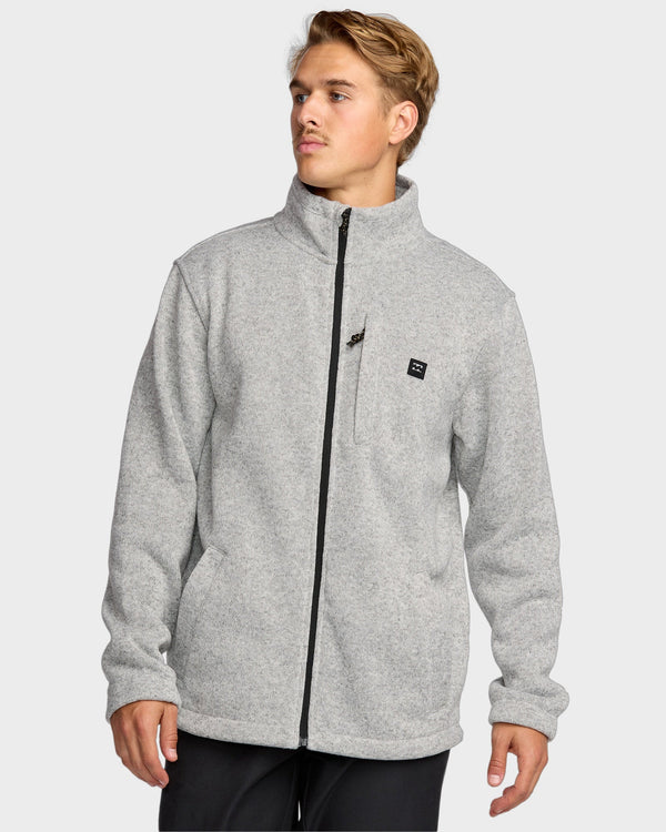 Mens Boundary Mock Neck Zip Up Fleece Jacket