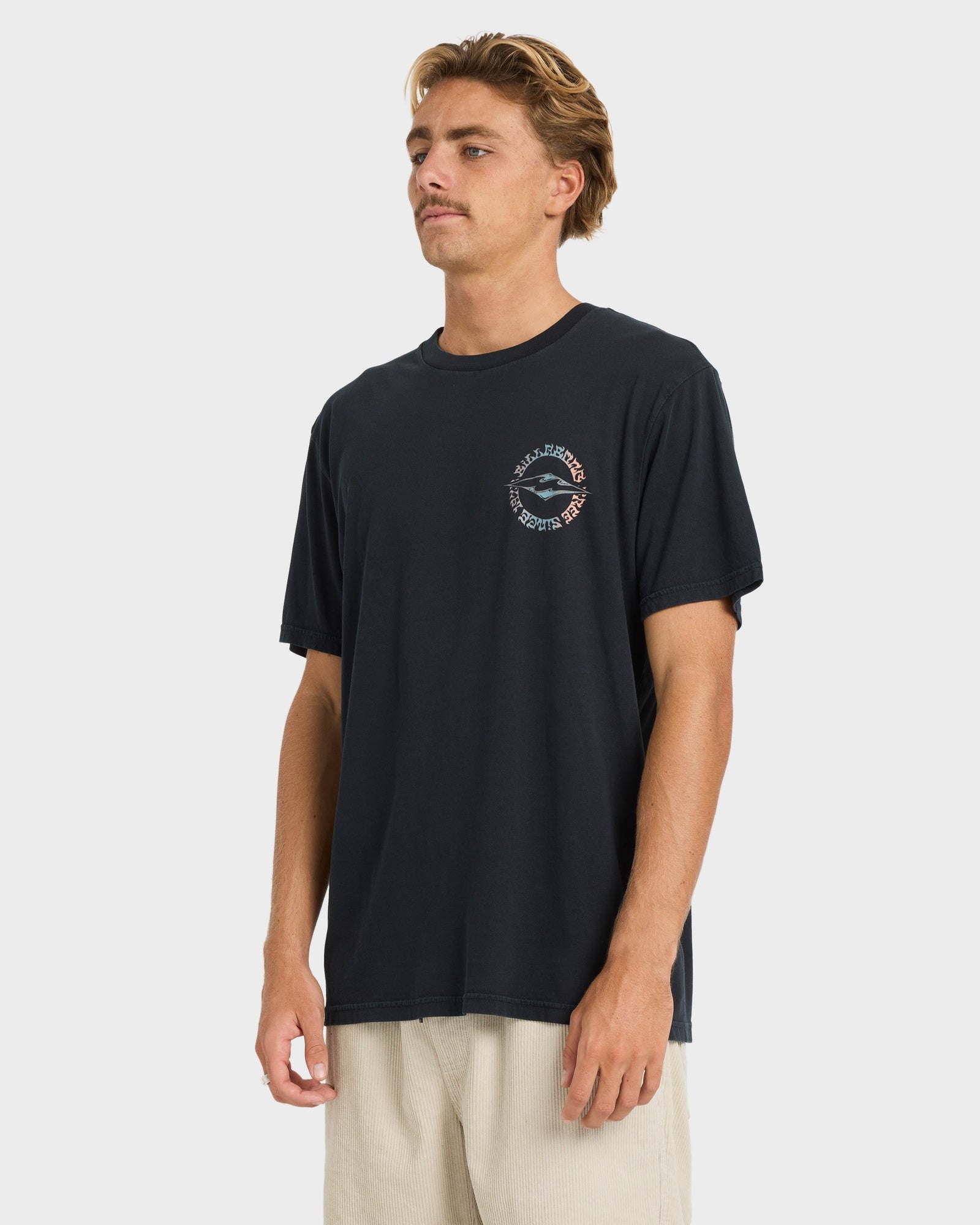 Mens Hollow Diamond Wave Washed Premium T-Shirt