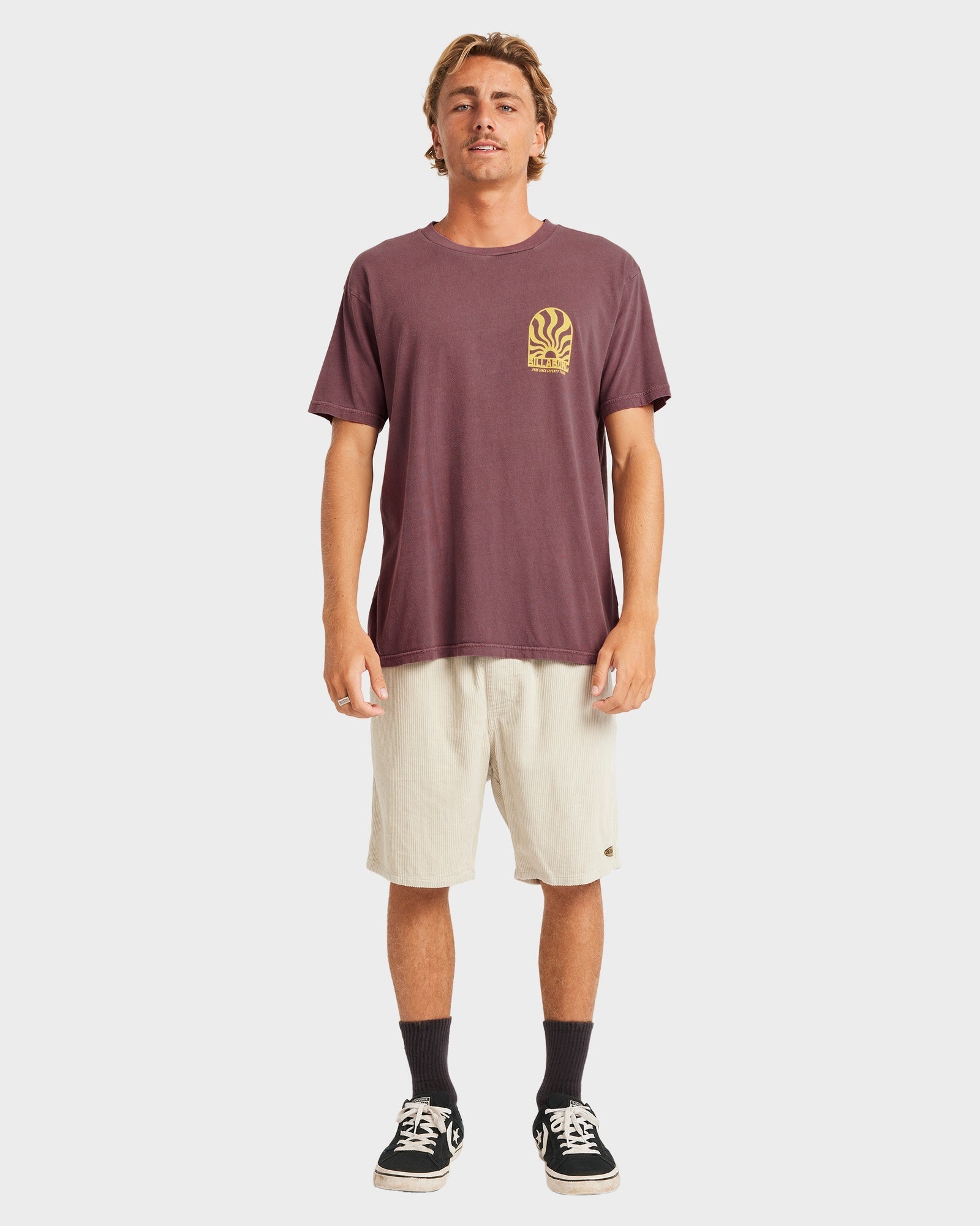 Mens Sun Rays Premium Wave Washed T-Shirt