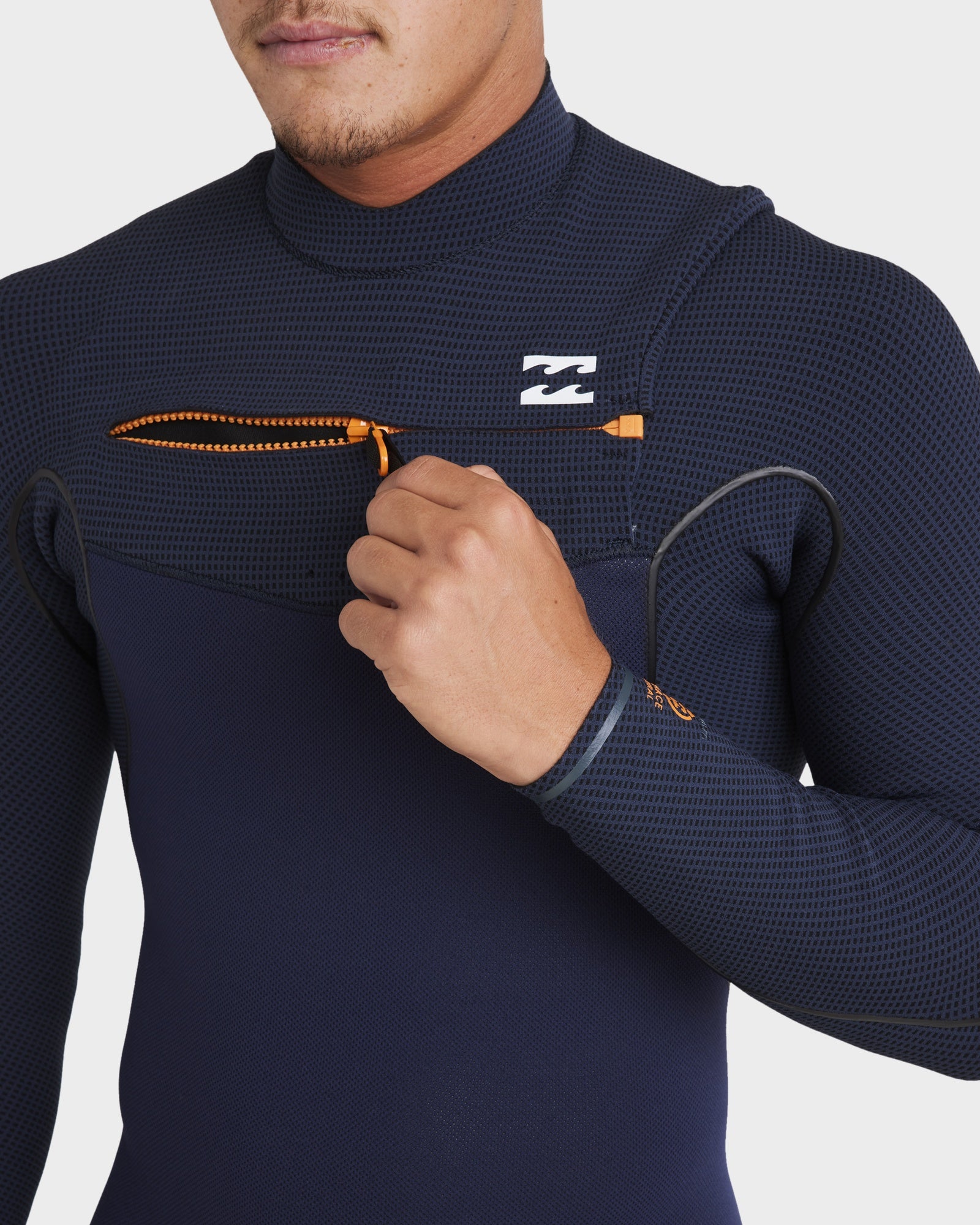 Mens 3/2mm Furnace Natural Chest Zip Steamer Wetsuit