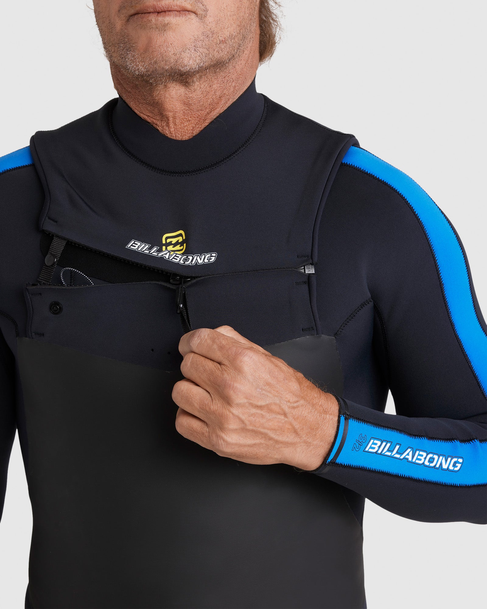 Mens 3/2mm Oscillator Chest Zip Steamer Wetsuit