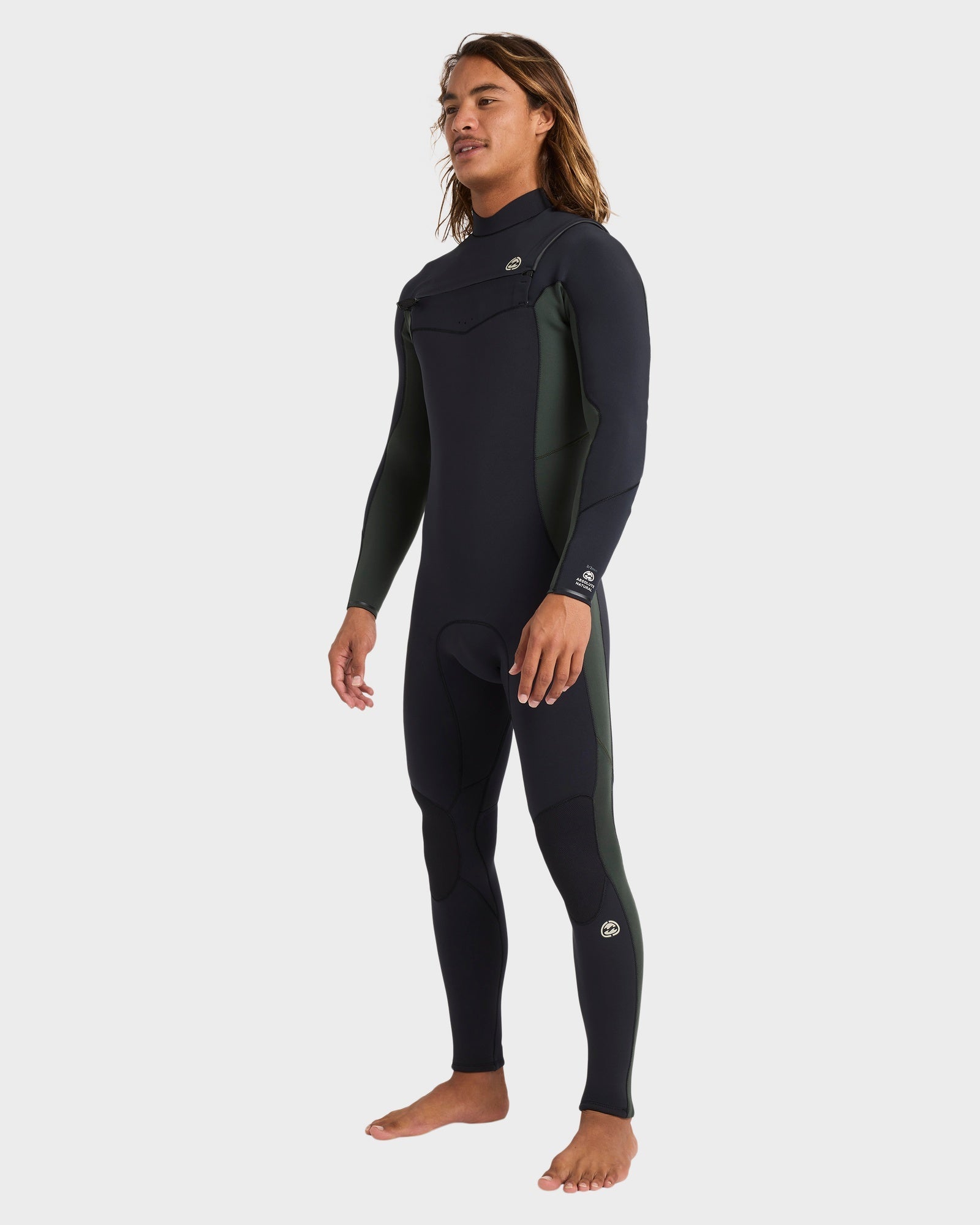 Mens 3/2 mm Absolute Natural Chest Zip Steamer Wetsuit