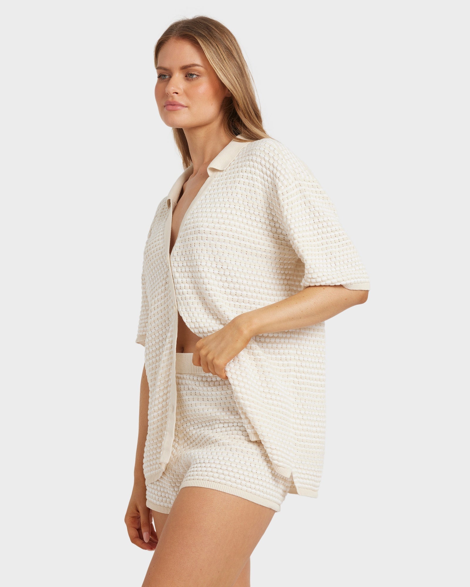 Womens Sun Bubble Stripe Knit Shirt