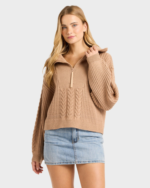 Womens Sun Zippy Sweater