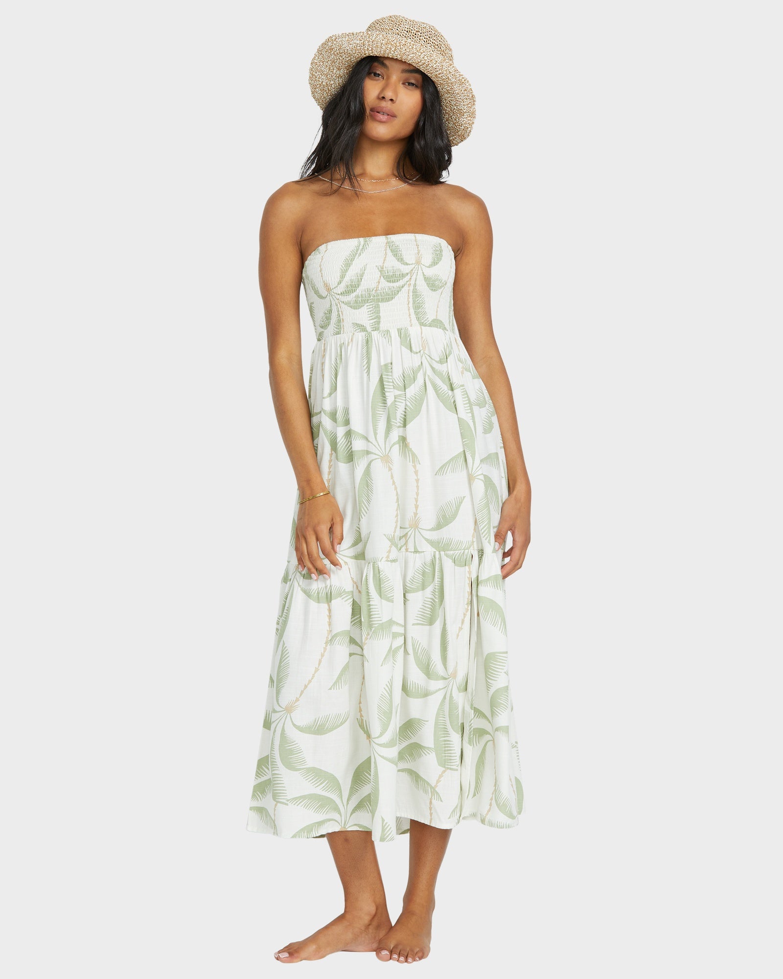 Womens Tropical Haze Midi Dress