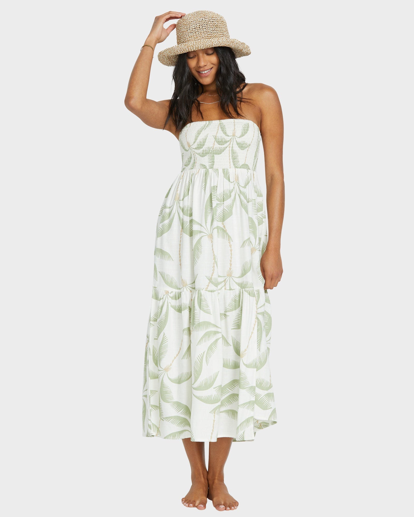 Womens Tropical Haze Midi Dress