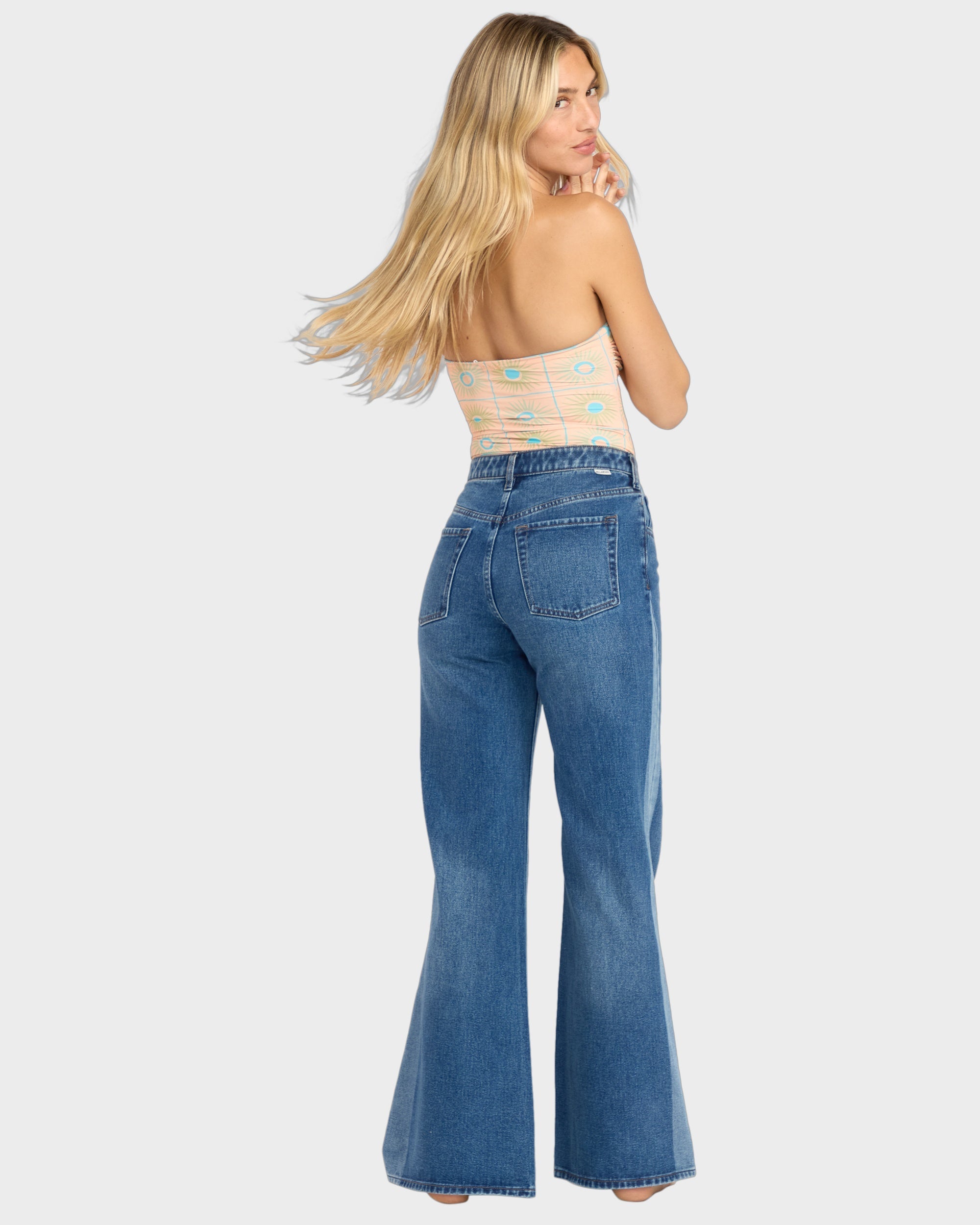 Womens Free Fall Flare Denim Jeans