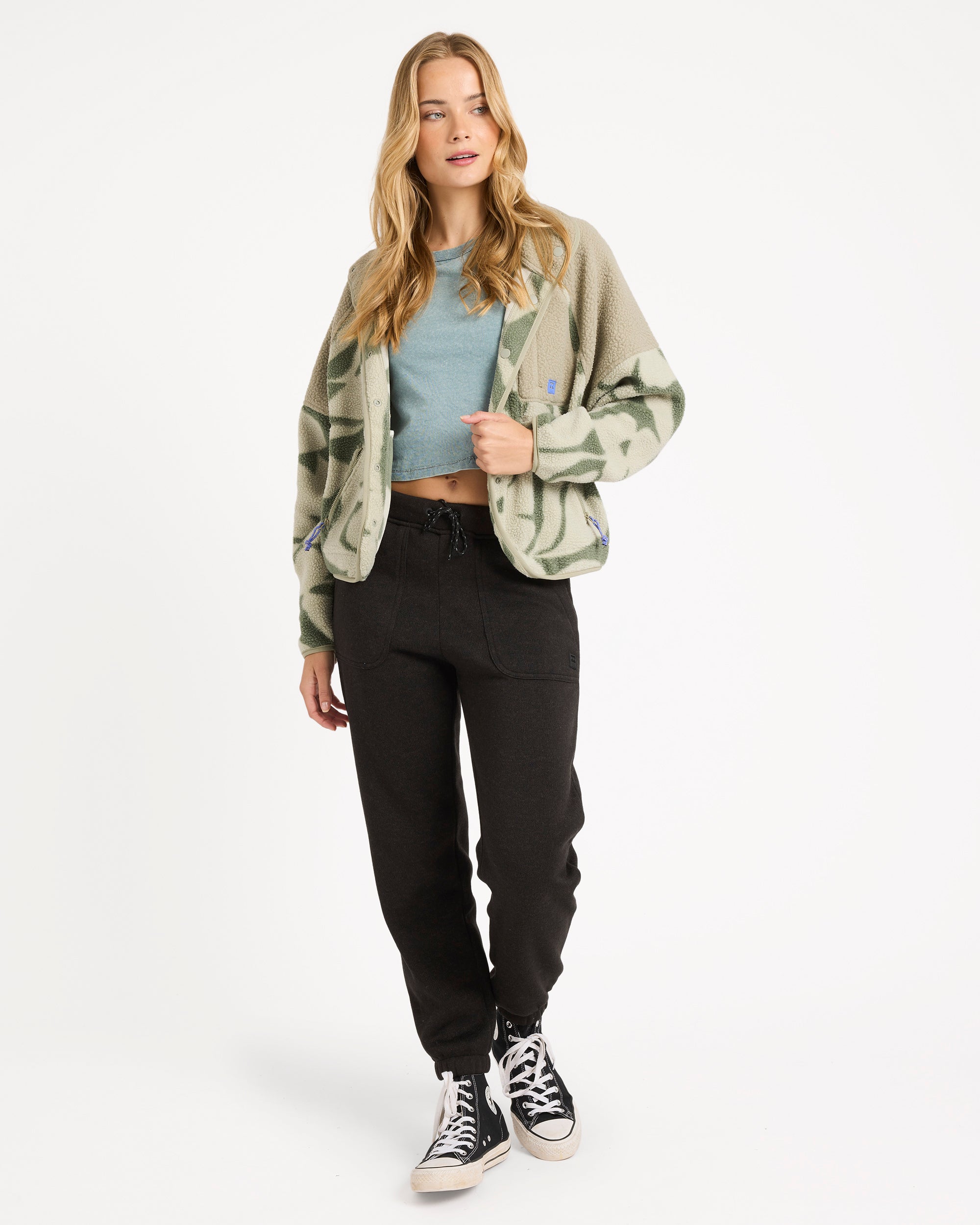 Womens Popoyo Snap Up Fleece Jacket