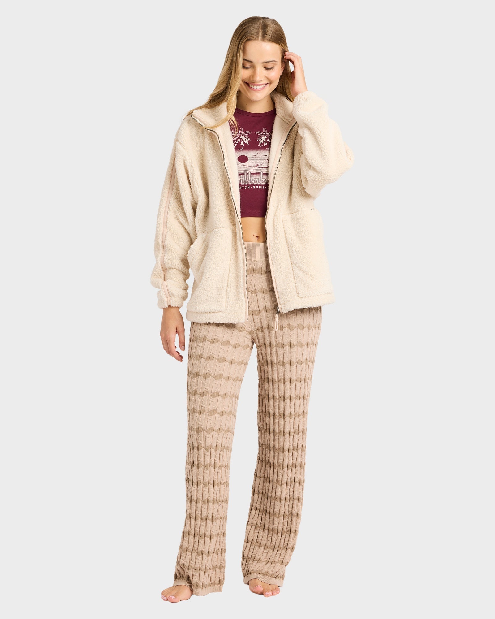 Womens Sweet Ride Zip Up Sherpa Jacket