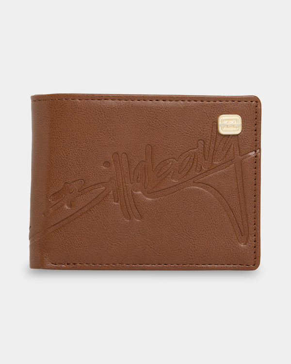 Mens Script Bi Fold Wallet