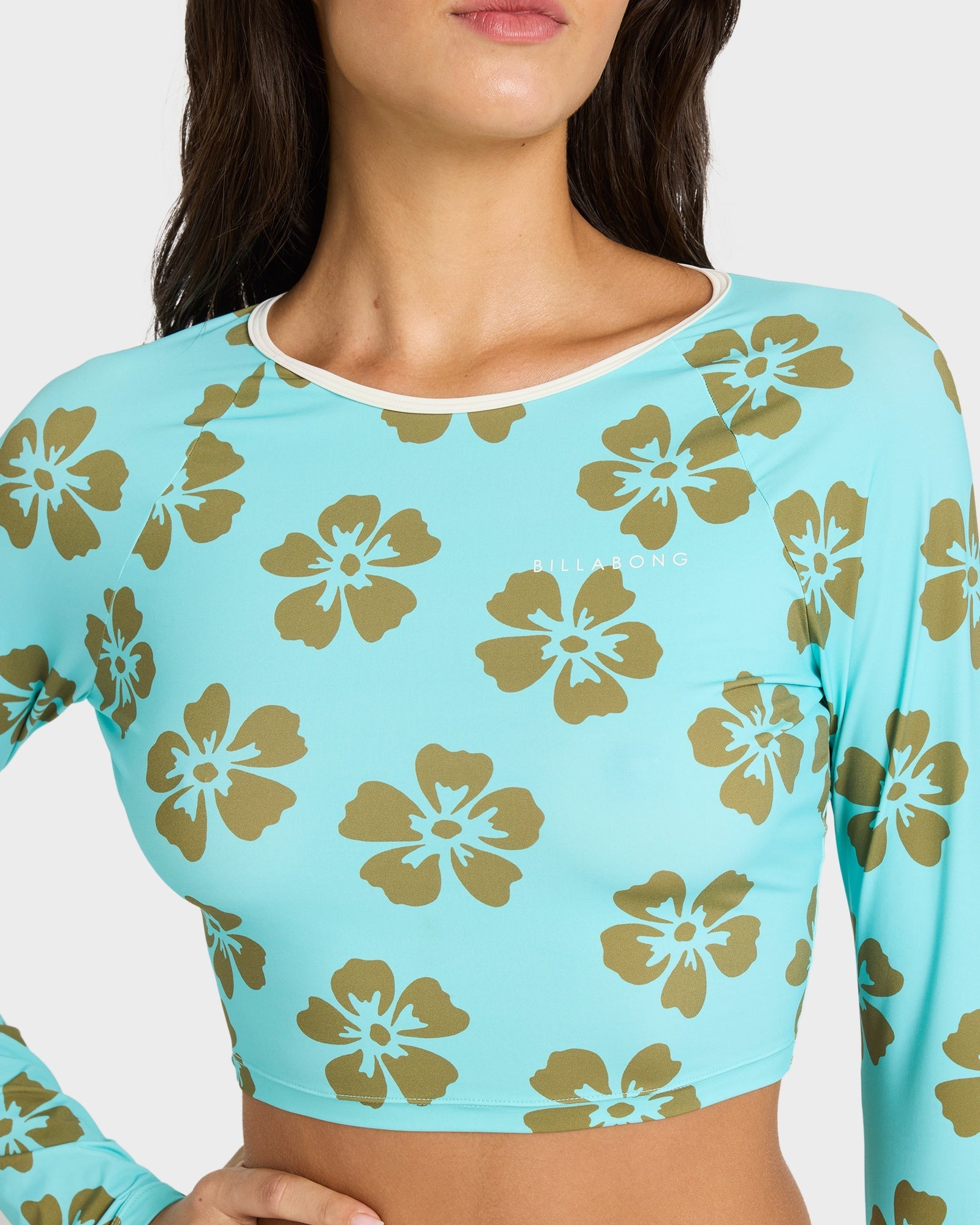 Womens Last Summer Crop Long Sleeve Rash Vest