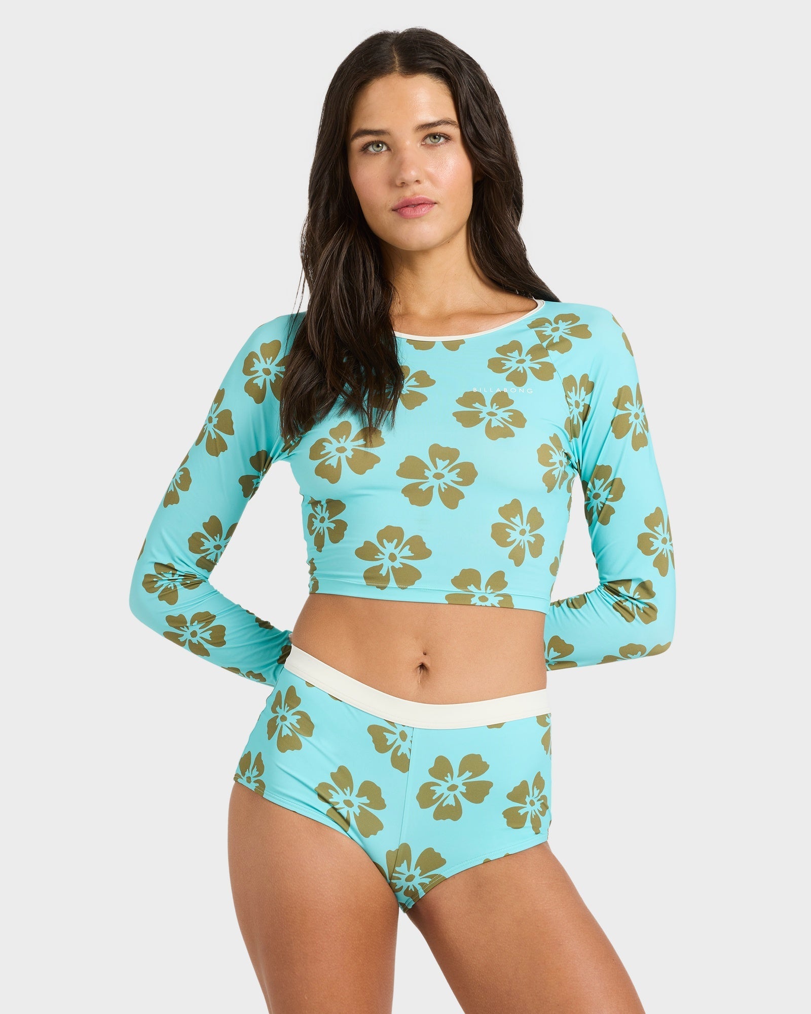 Womens Last Summer Crop Long Sleeve Rash Vest