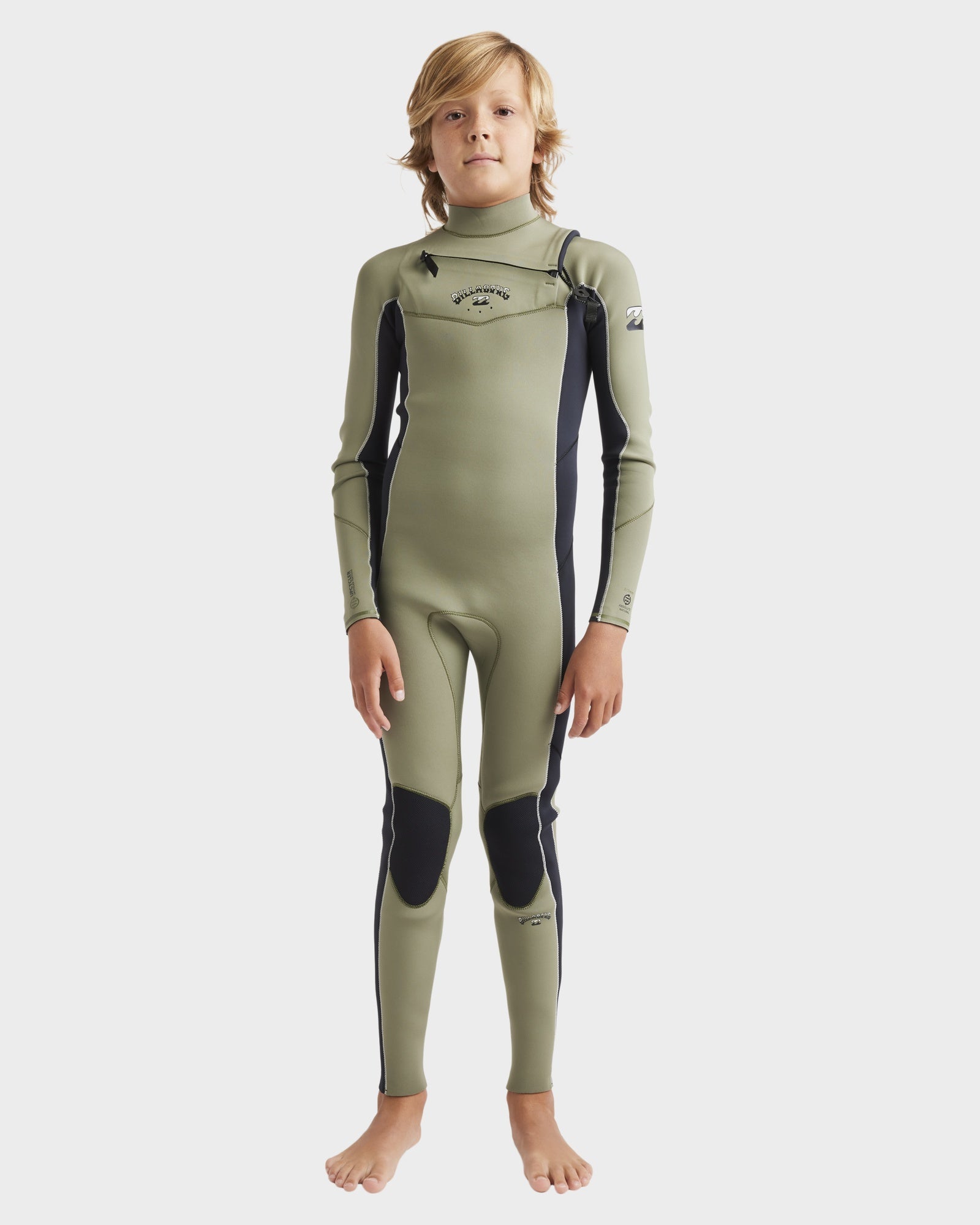 Boys 6-16 3/2mm Absolute Natural Chest Zip Steamer Wetsuit