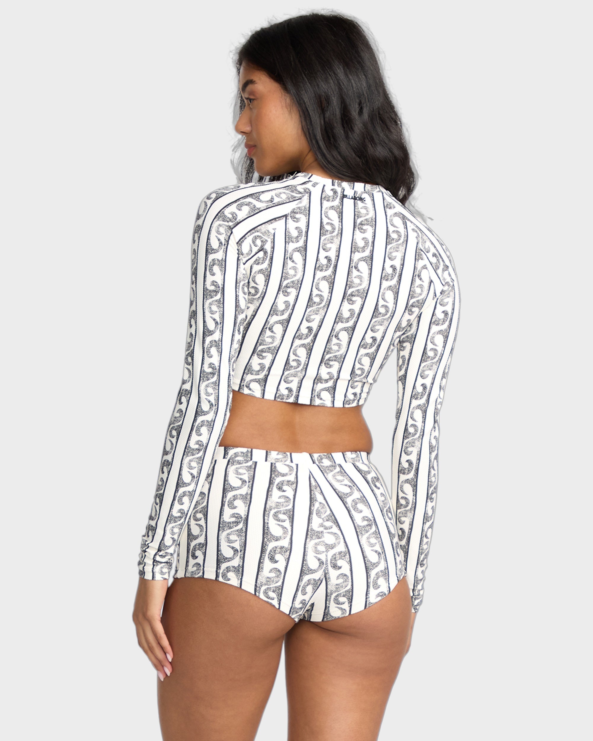 Womens Wave Watcher Crop Long Sleeve Rash Vest