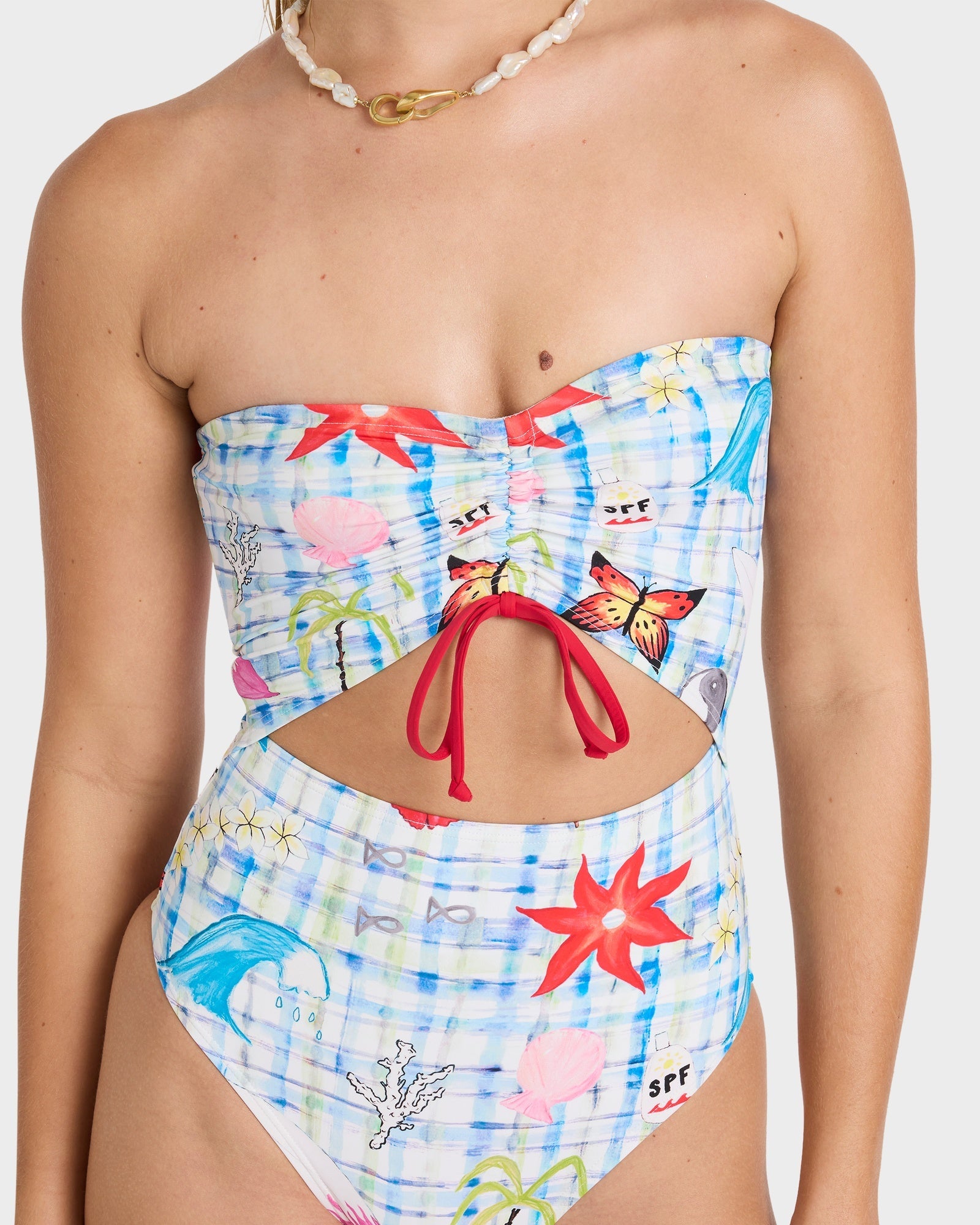 Womens Lottie Hall Summer Bandeau One Piece Swimsuit