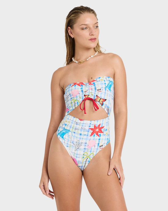 Womens Lottie Hall Summer Bandeau One Piece Swimsuit