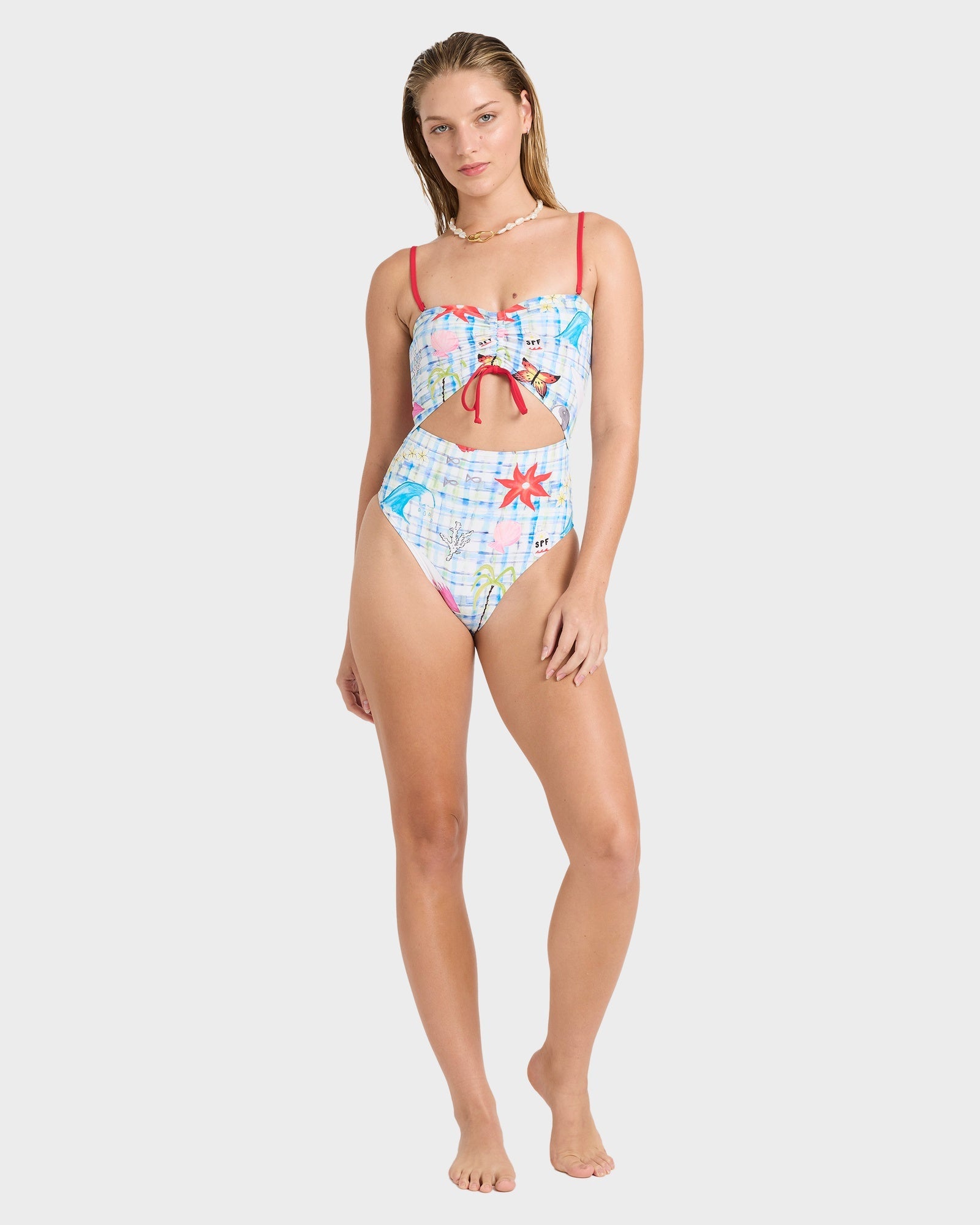 Womens Lottie Hall Summer Bandeau One Piece Swimsuit