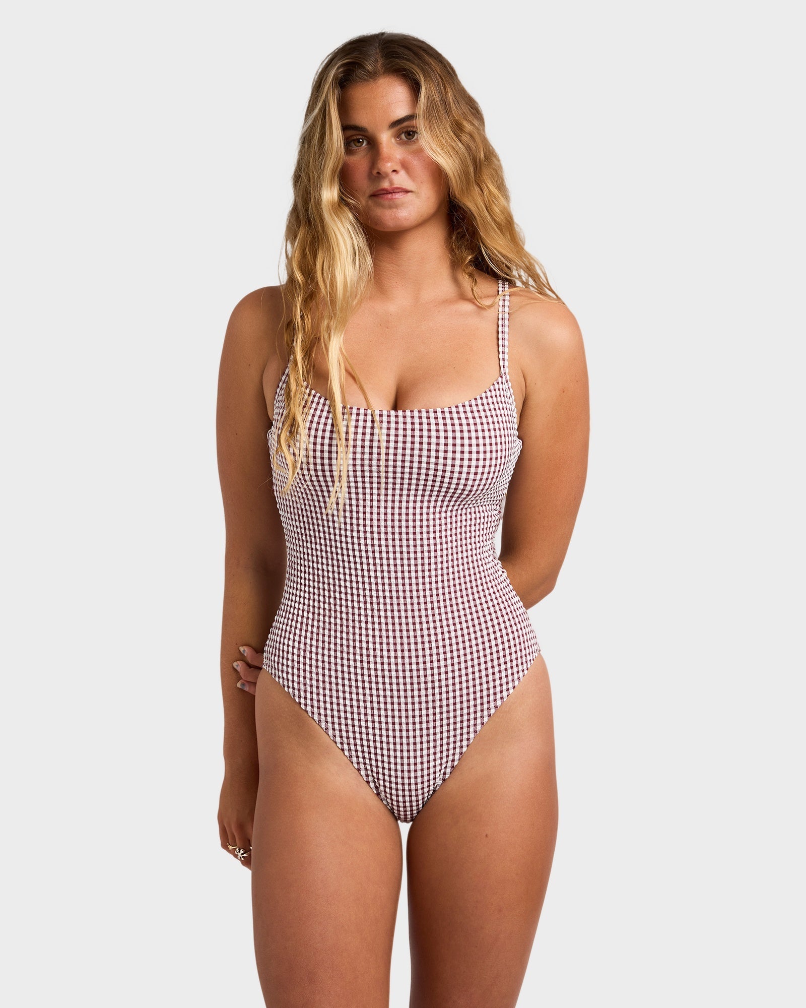 Womens Mini Wave Check Mia D/DD One Piece Swimsuit