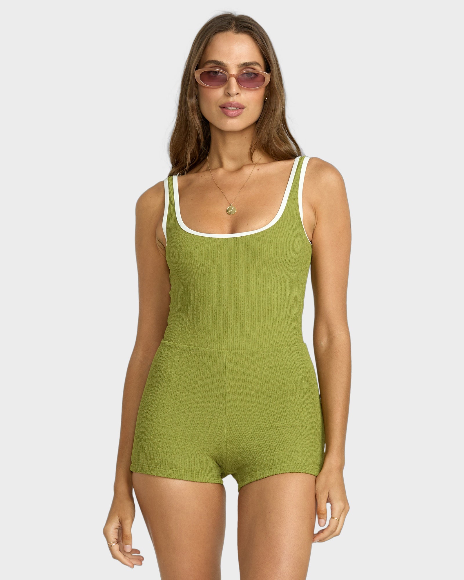 Womens Sunrays Retro Surf Bodysuit One Piece Swimsuit