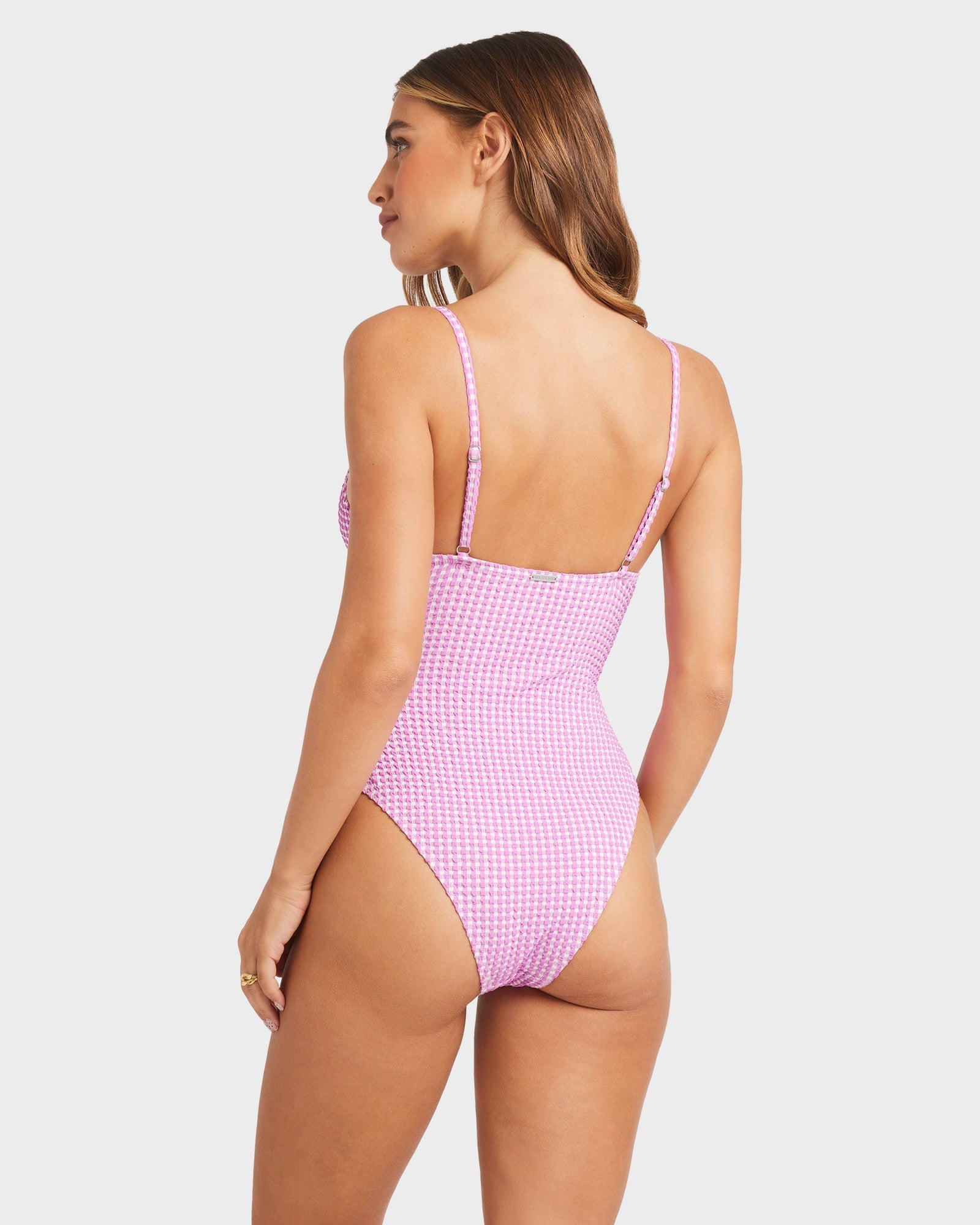 Womens Mini Wave Check Kaia One Piece Swimsuit
