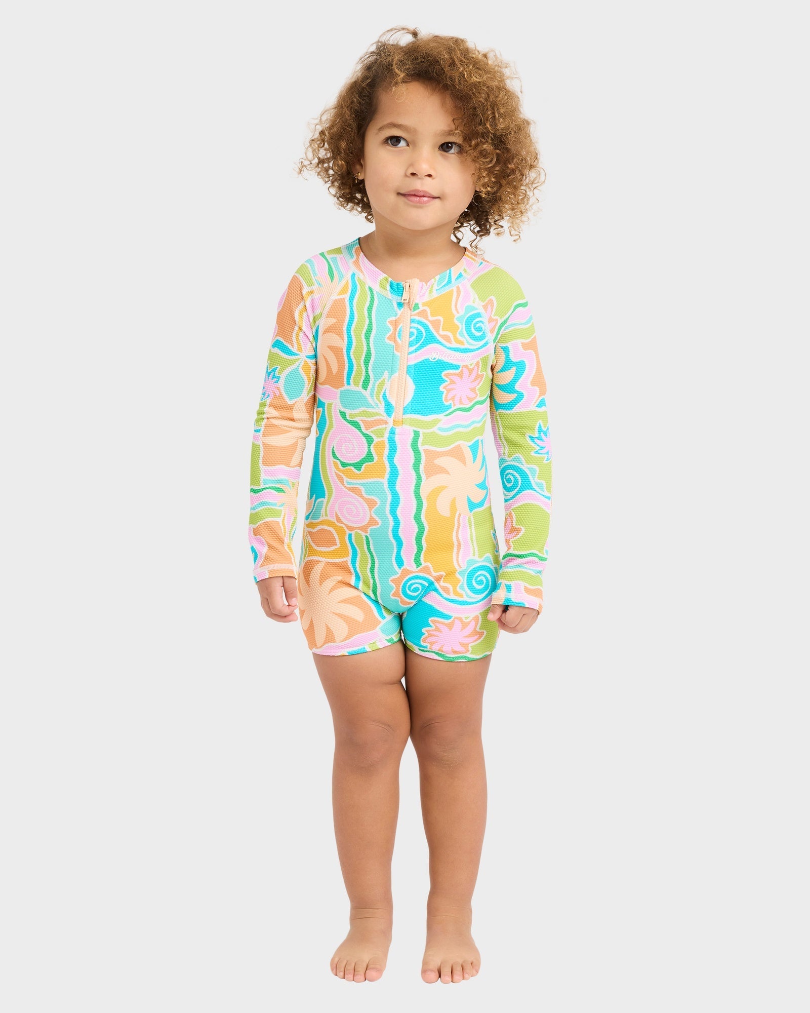 Girls 0-5 Sol Playa One Piece Shortie Long Sleeve Rash Vest