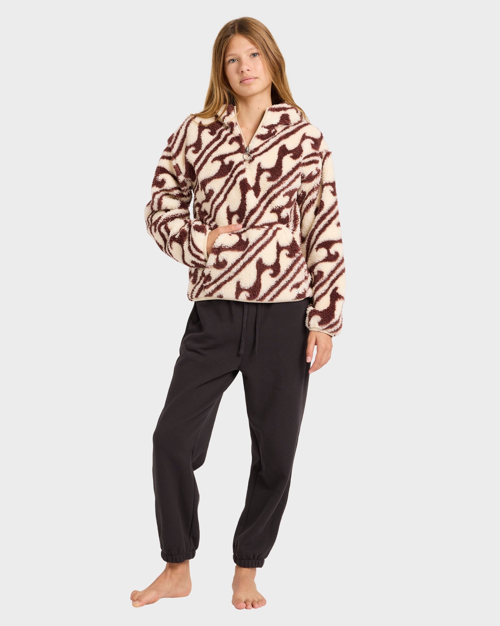 Girls 6-16 Dark Wave Half Zip Hoodie