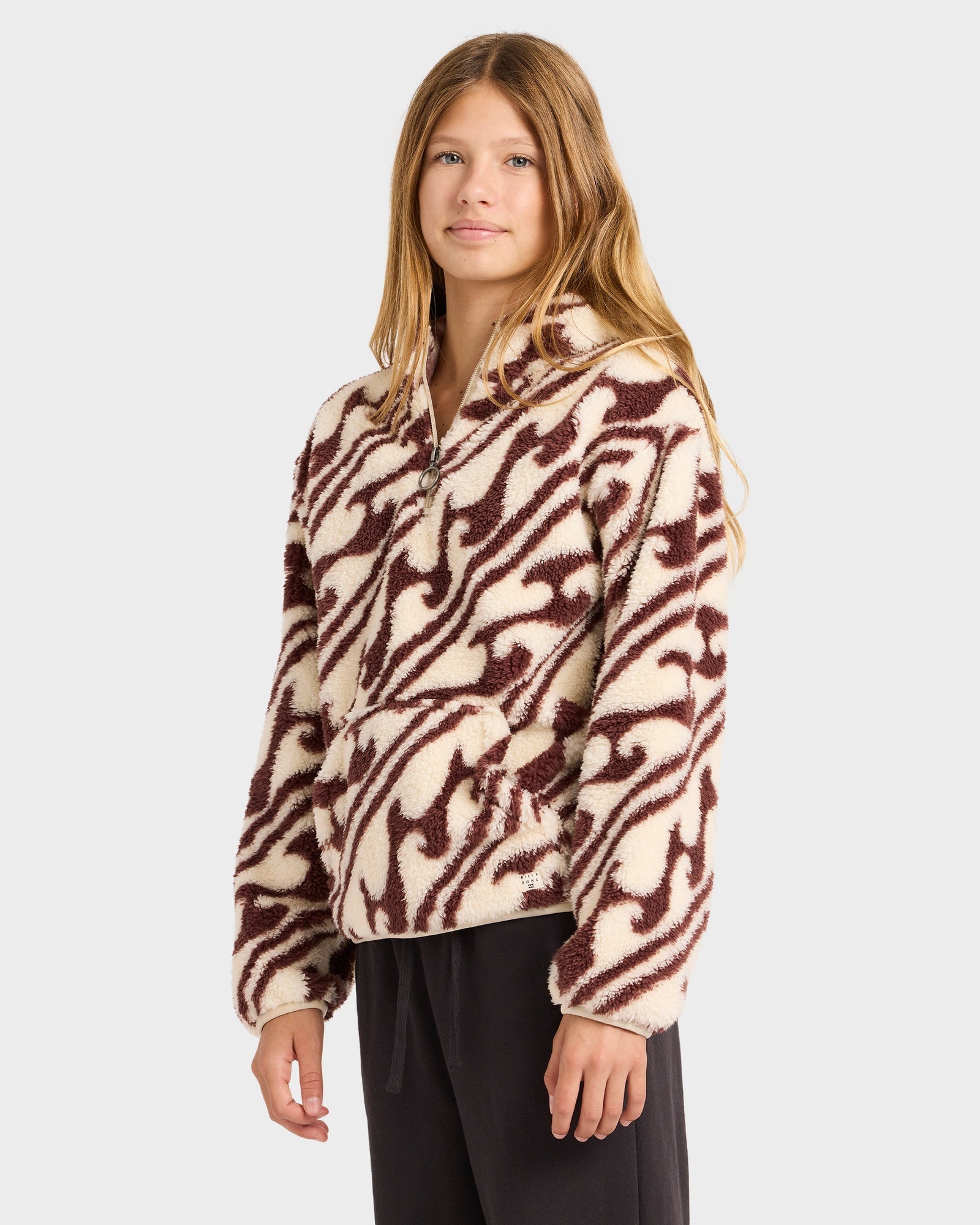 Girls 6-16 Dark Wave Half Zip Hoodie