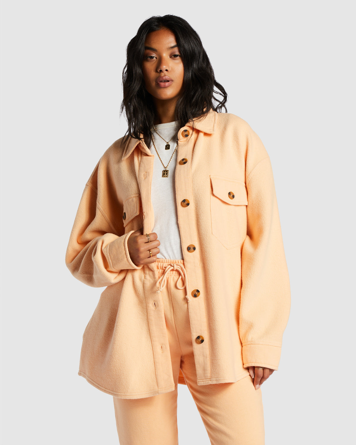 Womens Any Time Button Through Shacket – Billabong