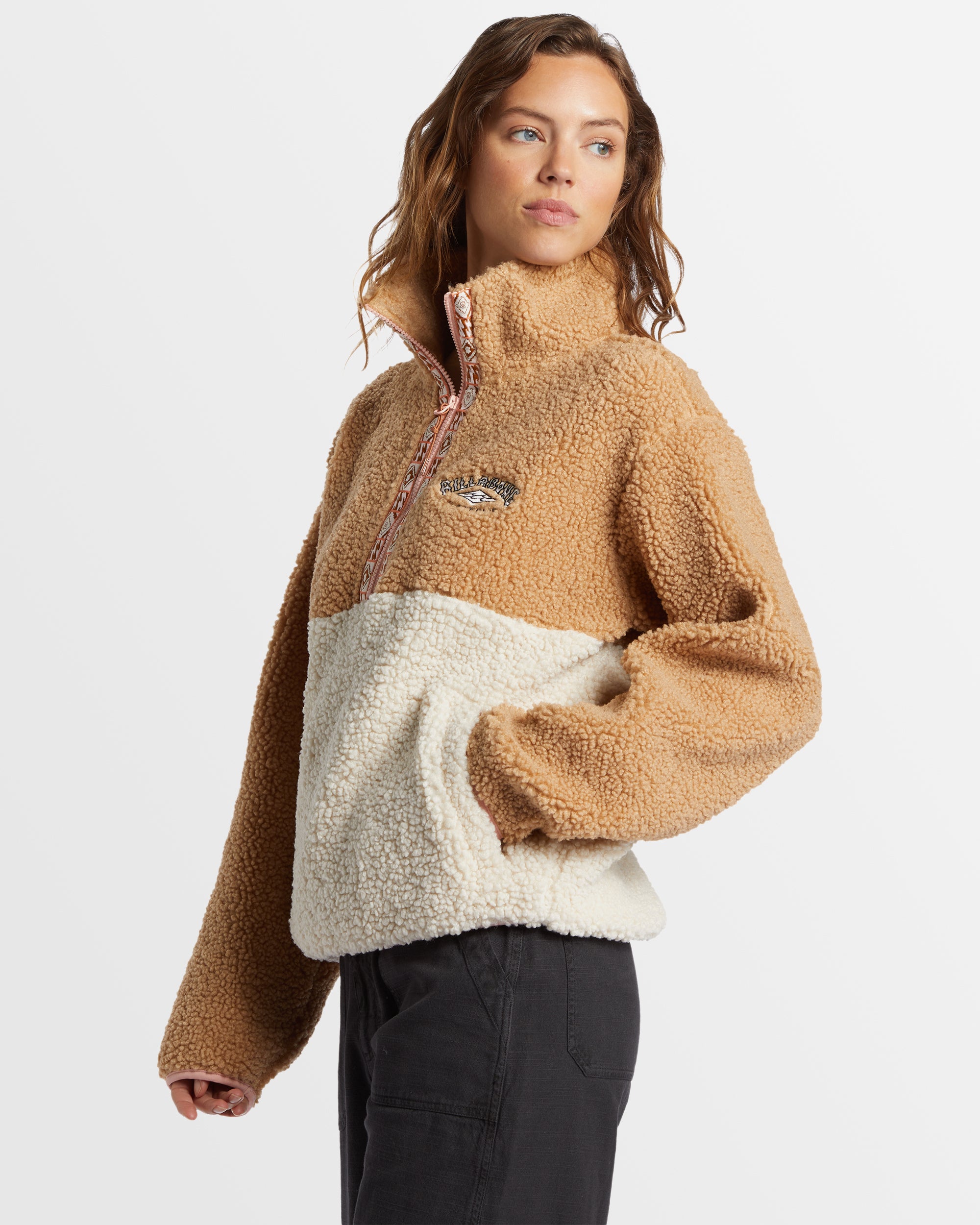 Womens Horizon Colorblock Half Zip Fleece Pullover