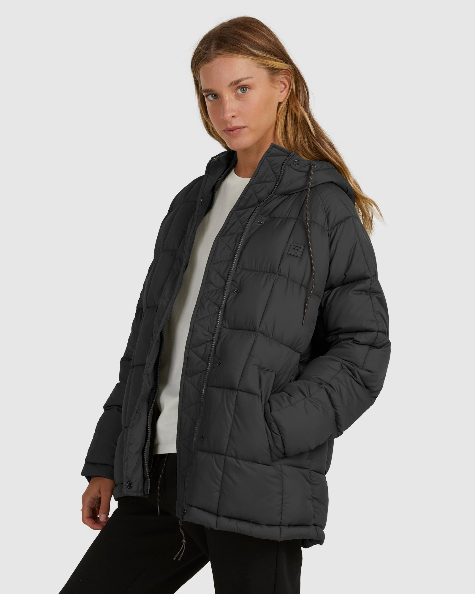 Womens Venture On Puff Zip-Up Hooded Jacket