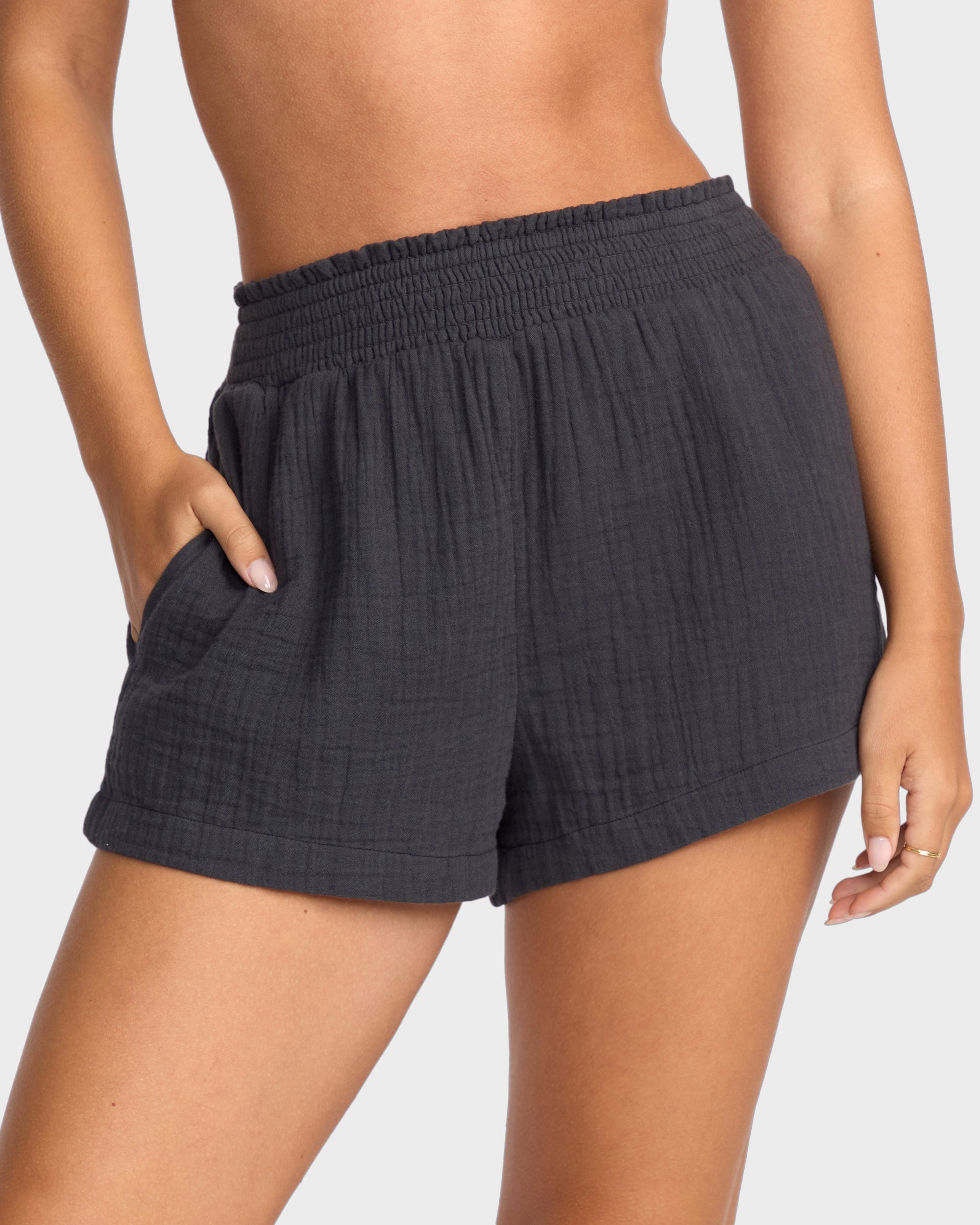 Womens In The Waves Elastic Waist Shorts
