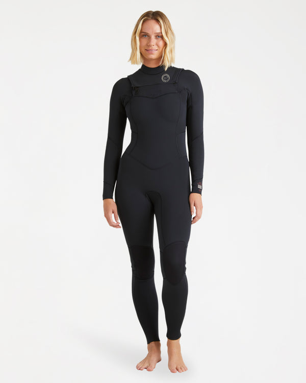Womens 3/2mm Salty Natural Chest Zip Wetsuit