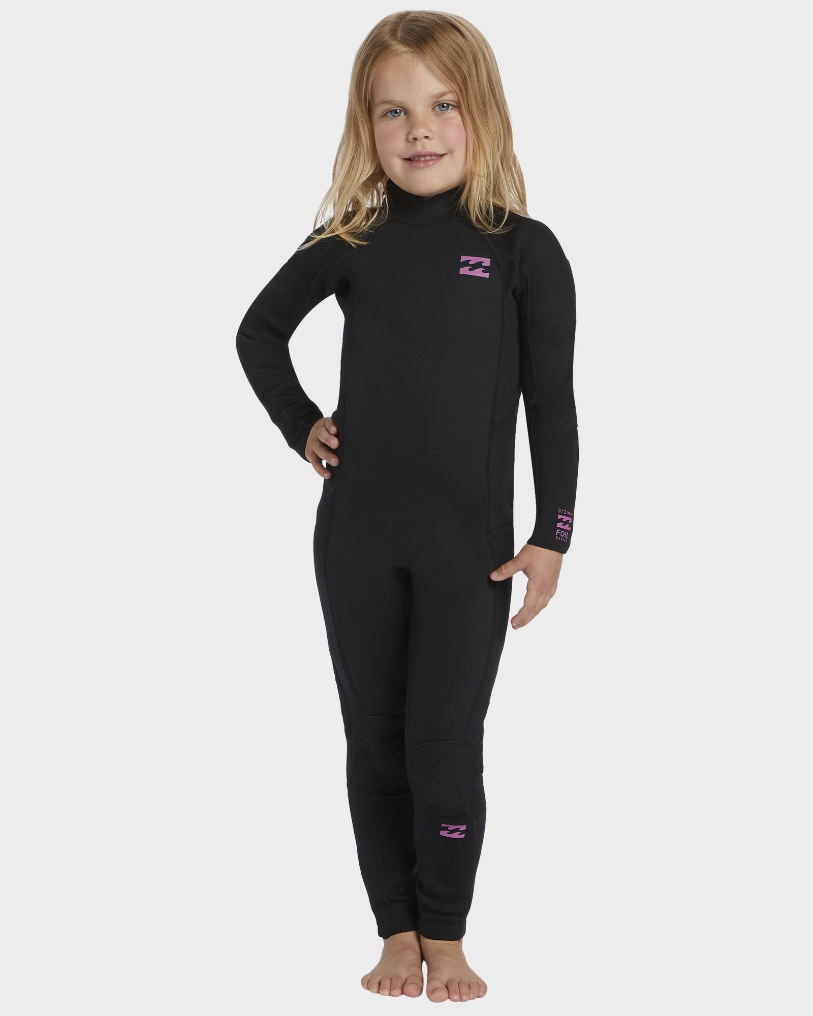 Girls 2-6 3/2mm Foil Back Zip Steamer Wetsuit