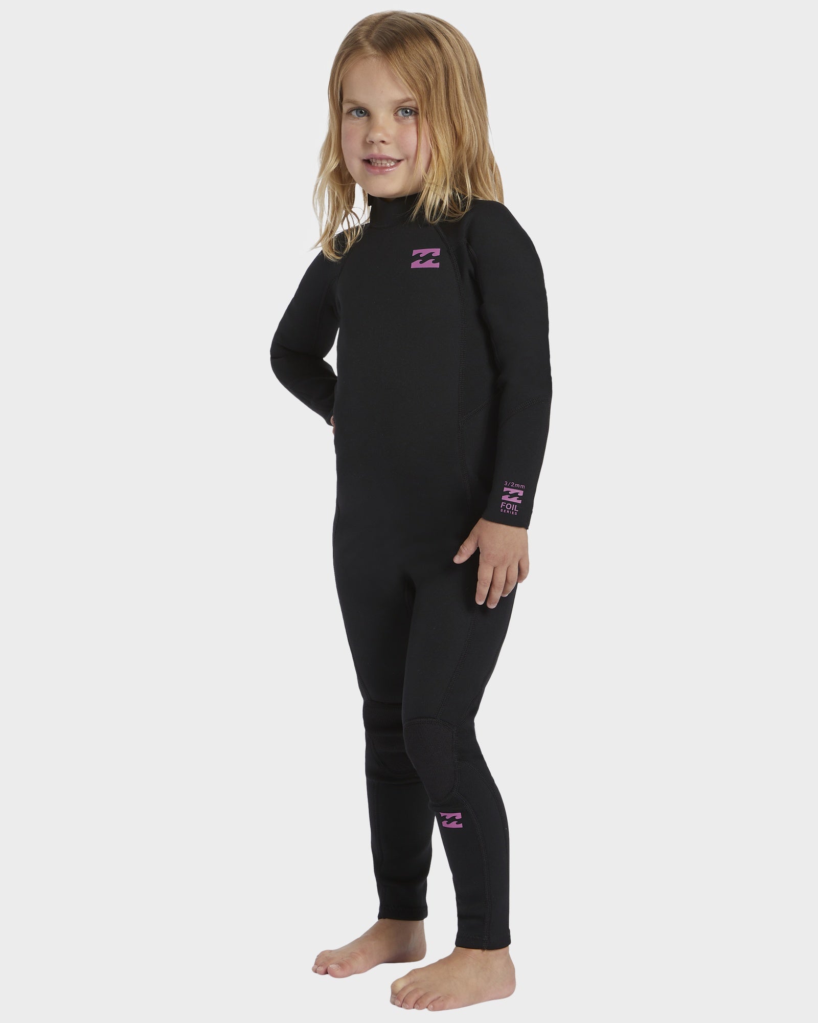 Girls 2-6 3/2mm Foil Back Zip Steamer Wetsuit