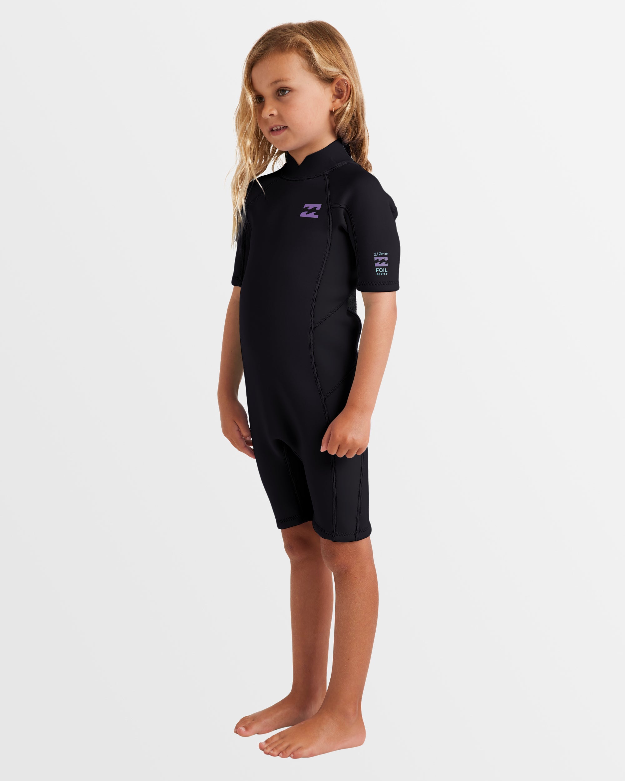 Girls 2-6 2/2mm Foil Back Zip Springsuit