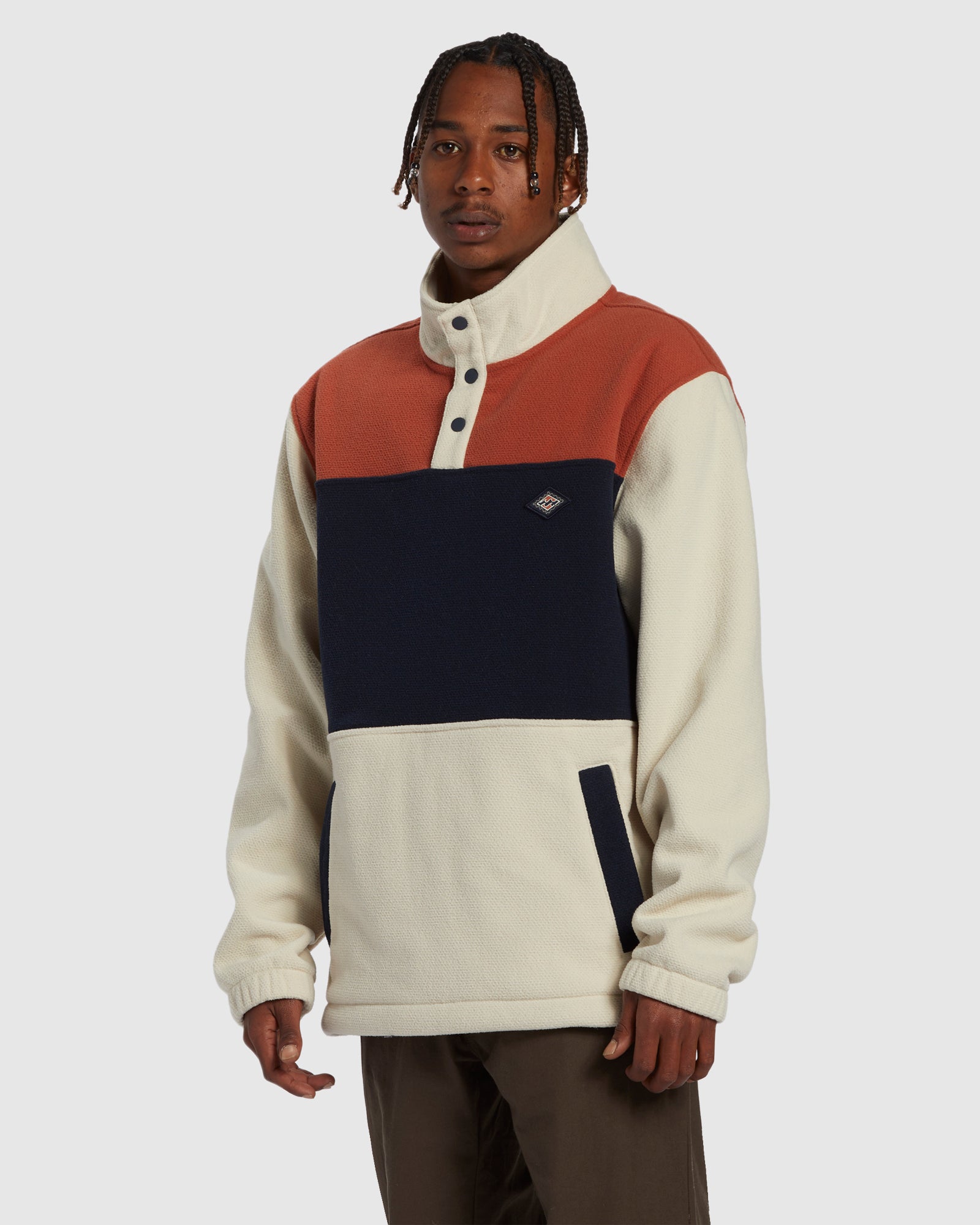 Mens A/Div Boundary Mock Snap Pullover