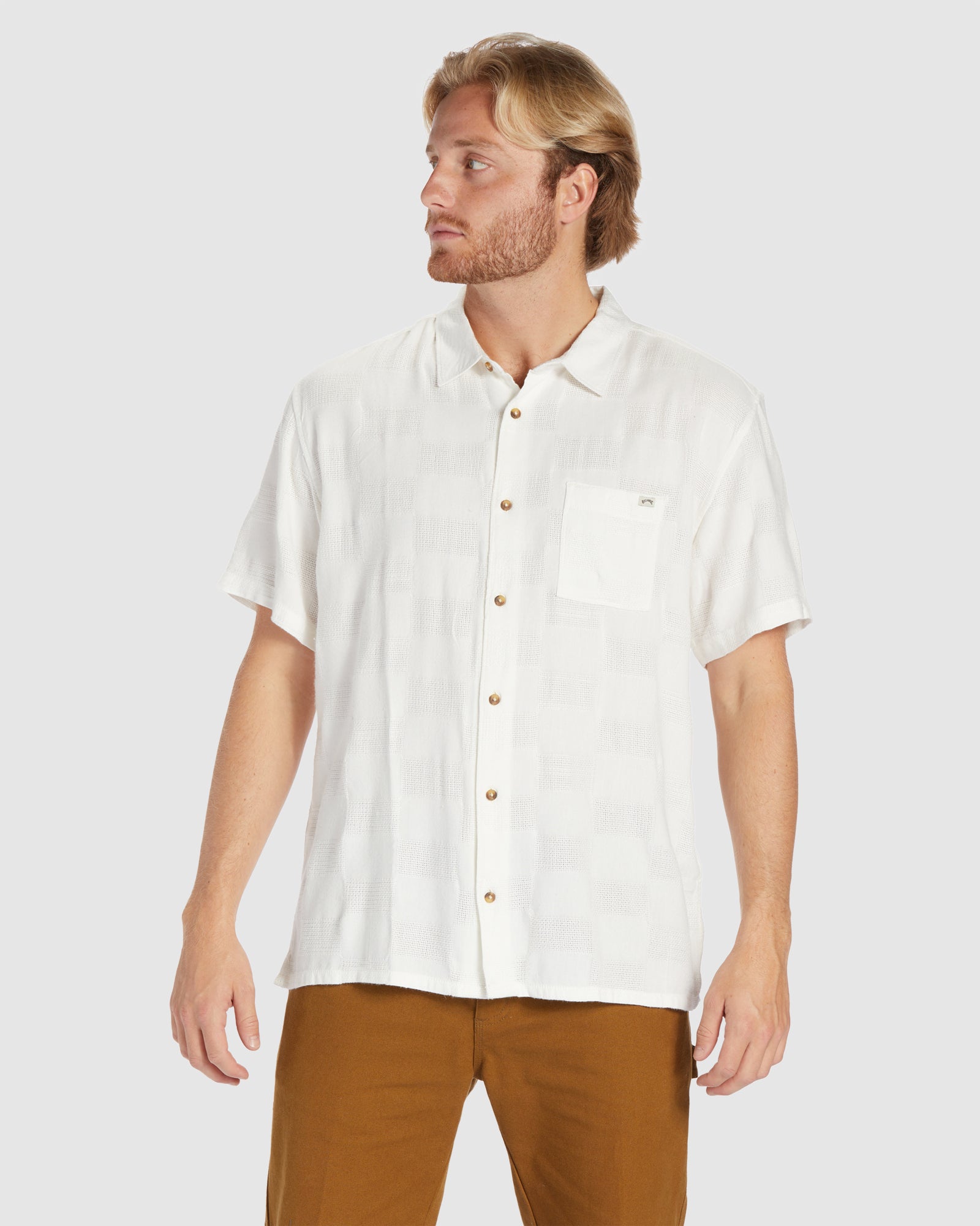 Mens Sundays Jacquard Short Sleeve Shirt