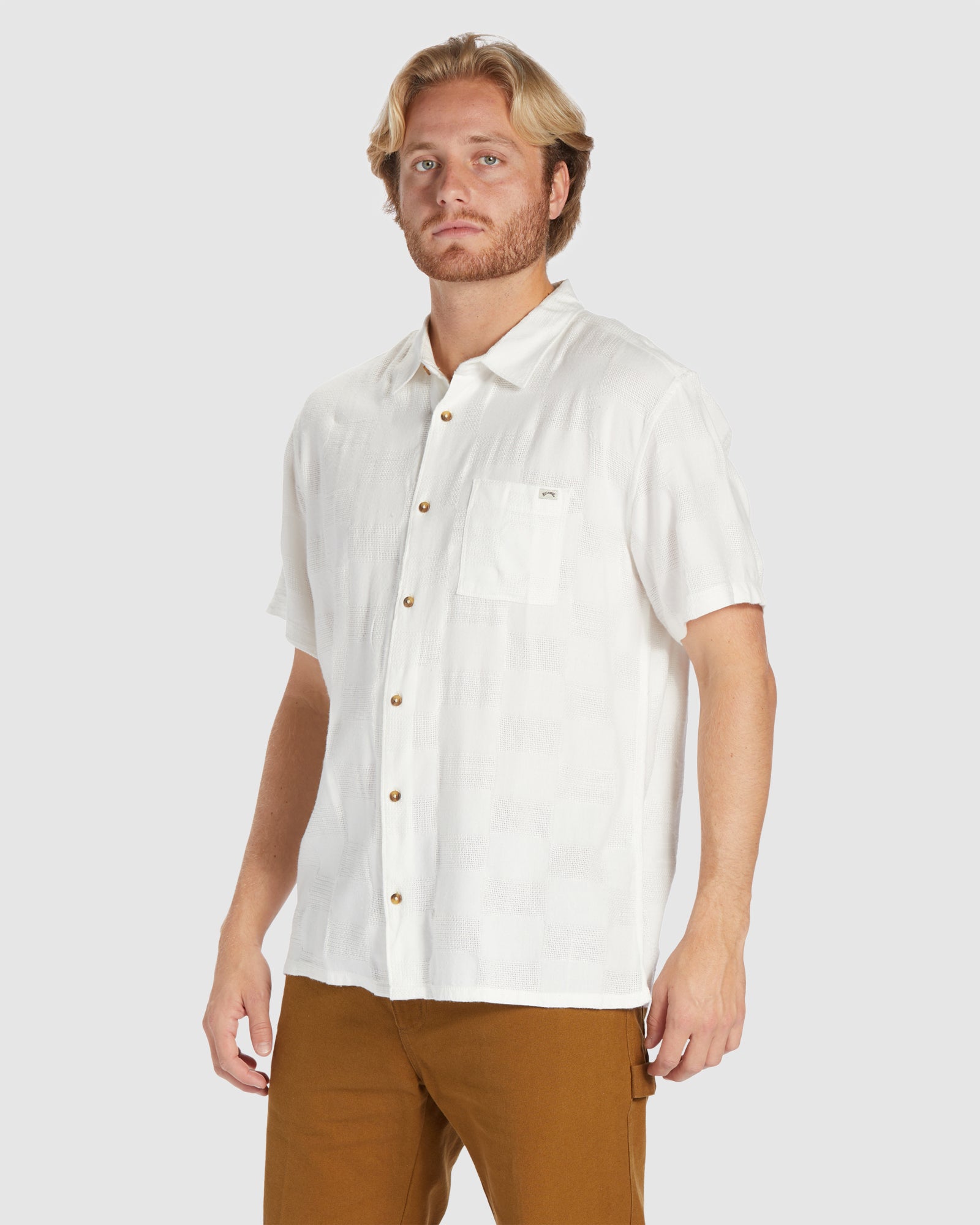 Mens Sundays Jacquard Short Sleeve Shirt