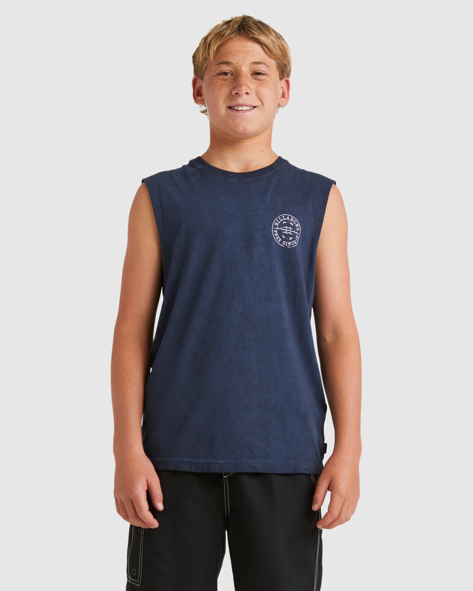 Boys 8 16 Big Wave Daz Tank Top DUSTY NAVY Billabong AU Boys 8 16 Big Wave Daz Tank Top DUSTY NAVY Billabong AU