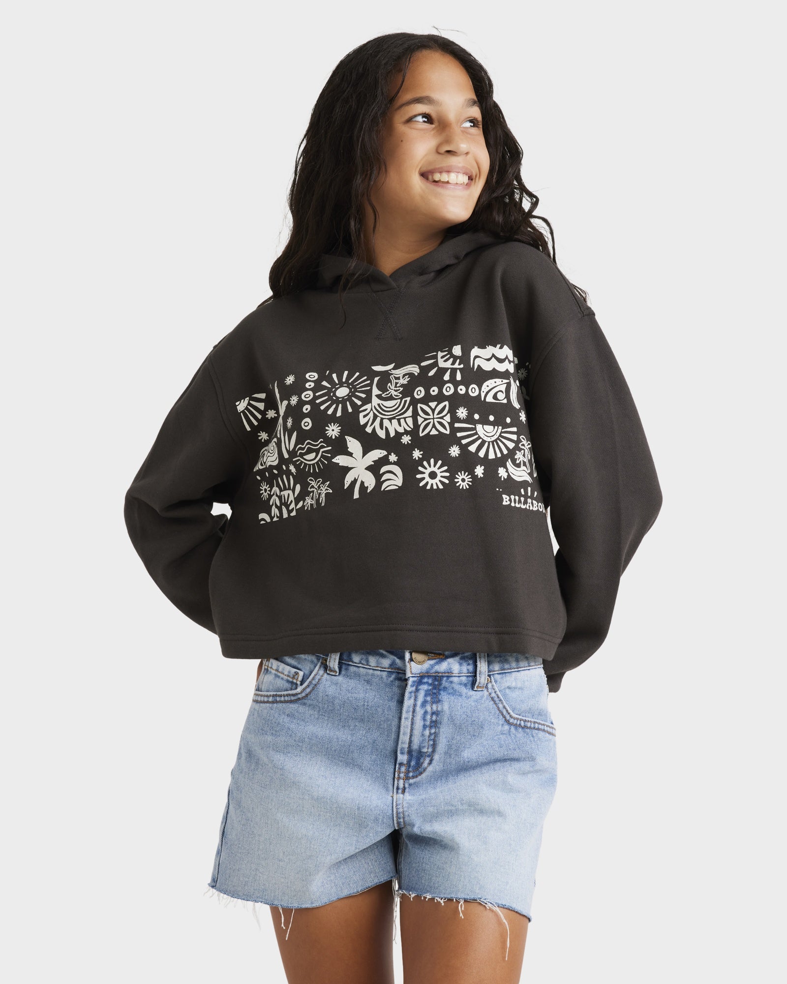Girls 6-14 Paradise Stamp Pullover Hoodie