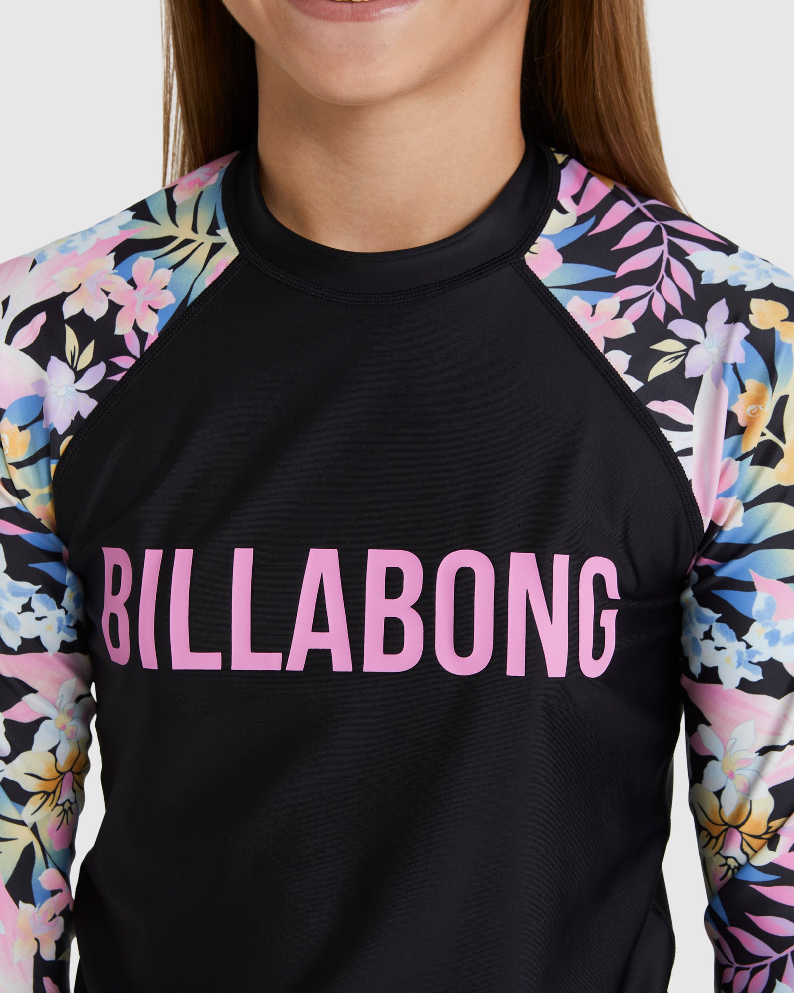 Girls 6-16 Peaceful Palms Long Sleeve Rash Vest